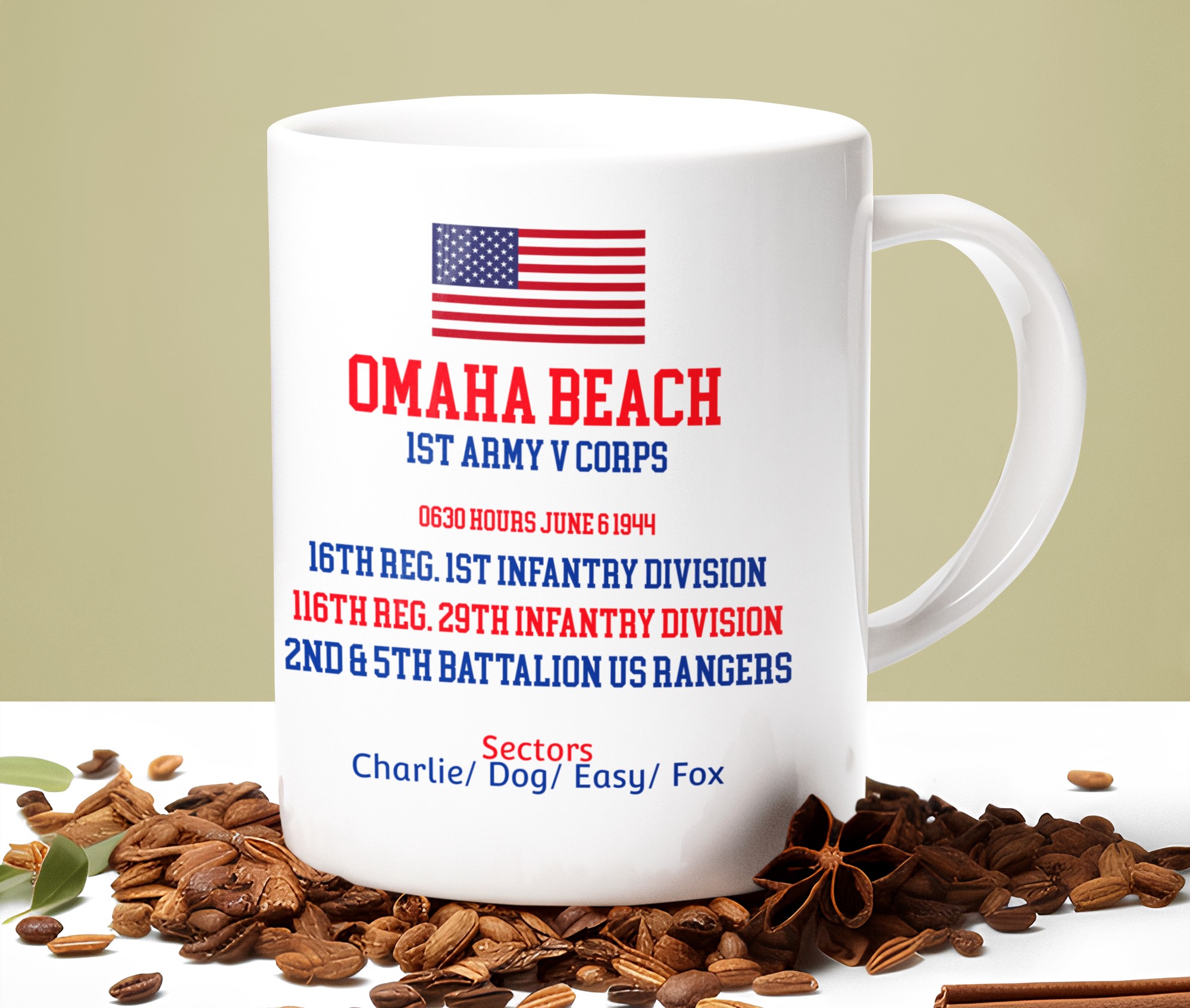 D-Day Commemoration mugs. Also available as Military Inspired T-Shirts | D-Day & WW2 Designs