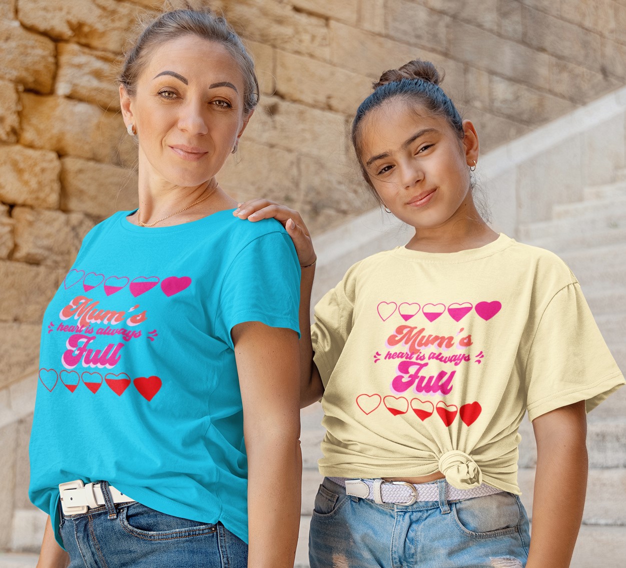 Mum's heart is always full T-shirt - Mothers day gift, birthday treat.