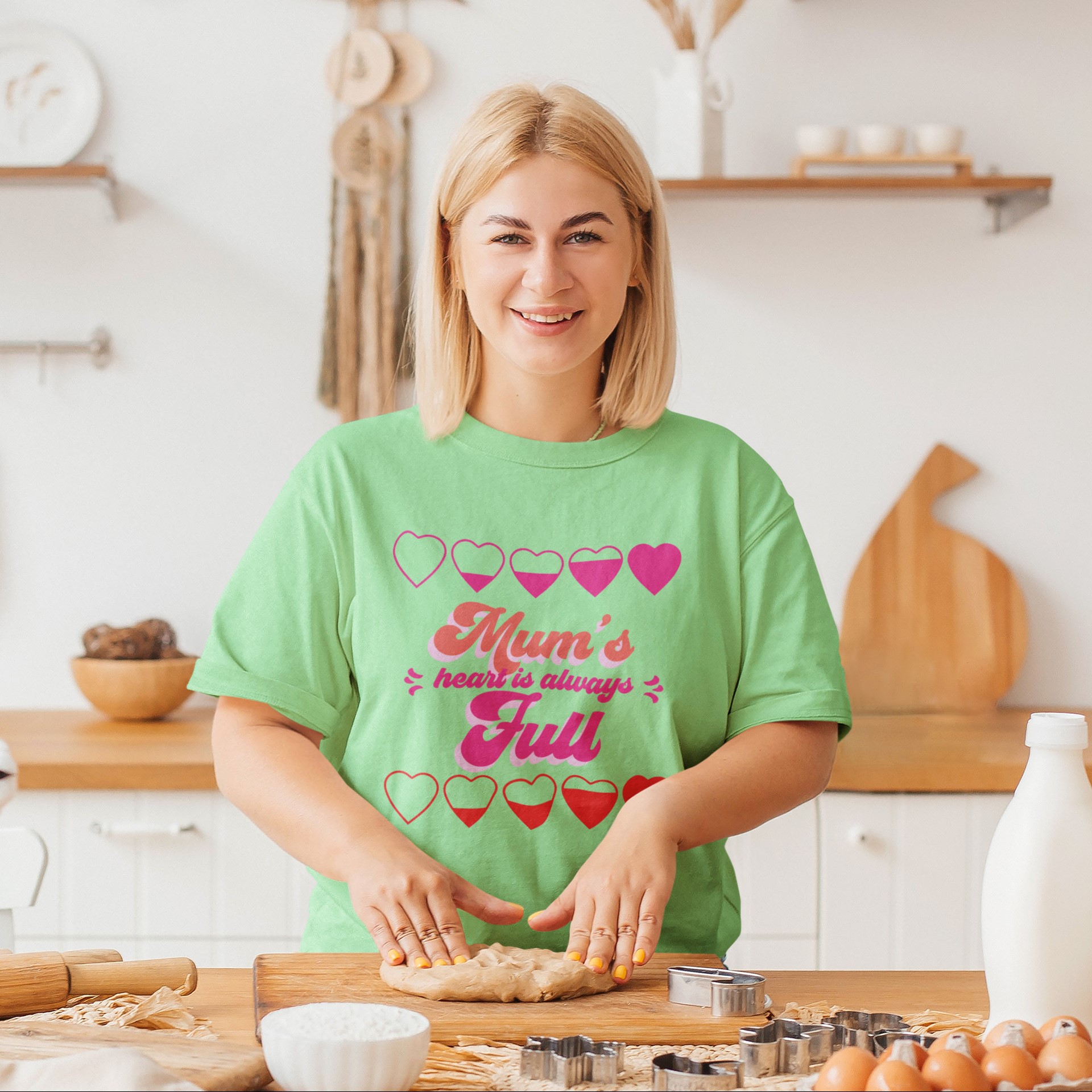 Mum's heart is always full T-shirt - Mothers day gift, birthday treat.
