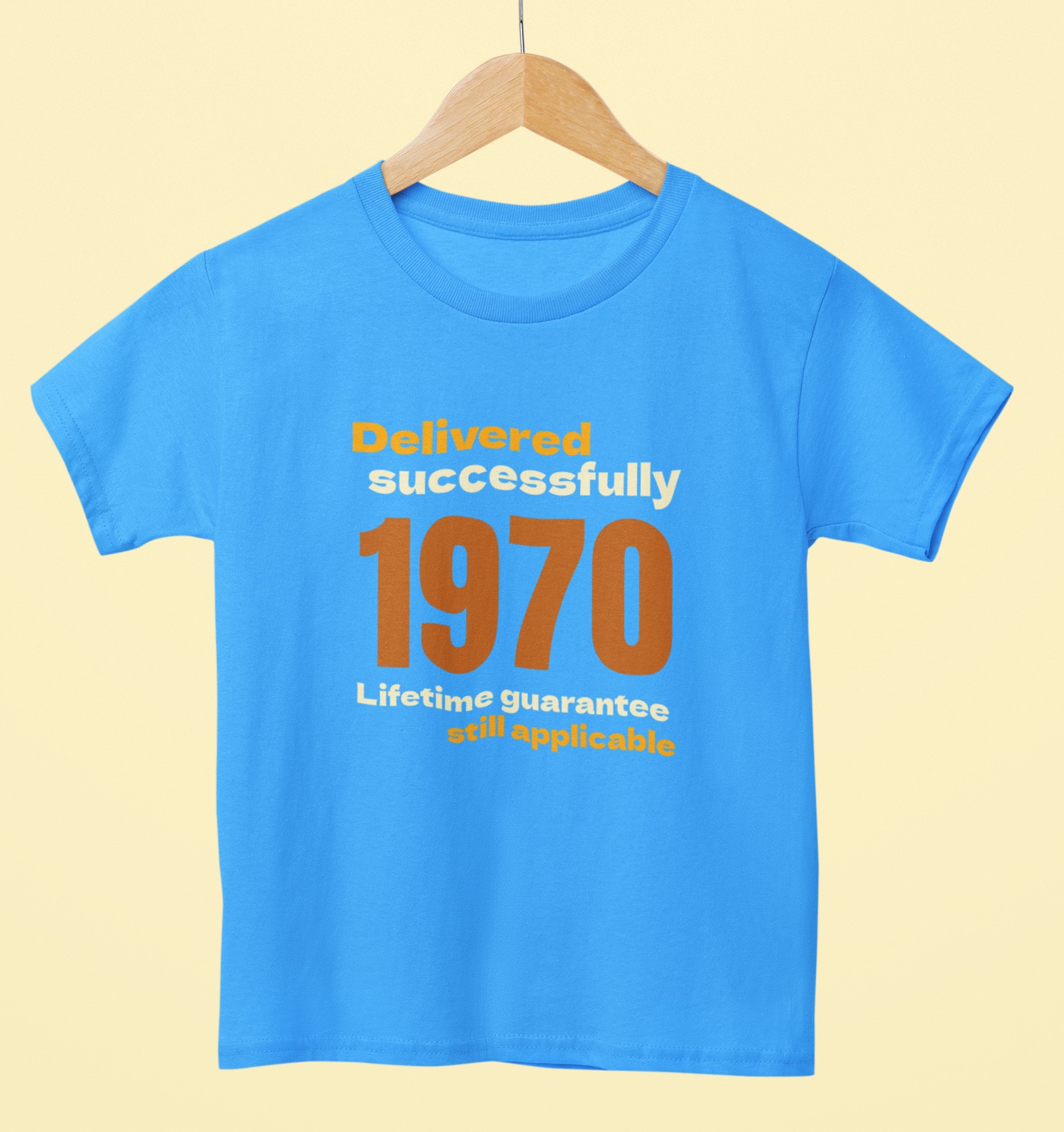 '1970 delivered successfully, Lifetime guarantee still applicable' T-Shirt for He or She