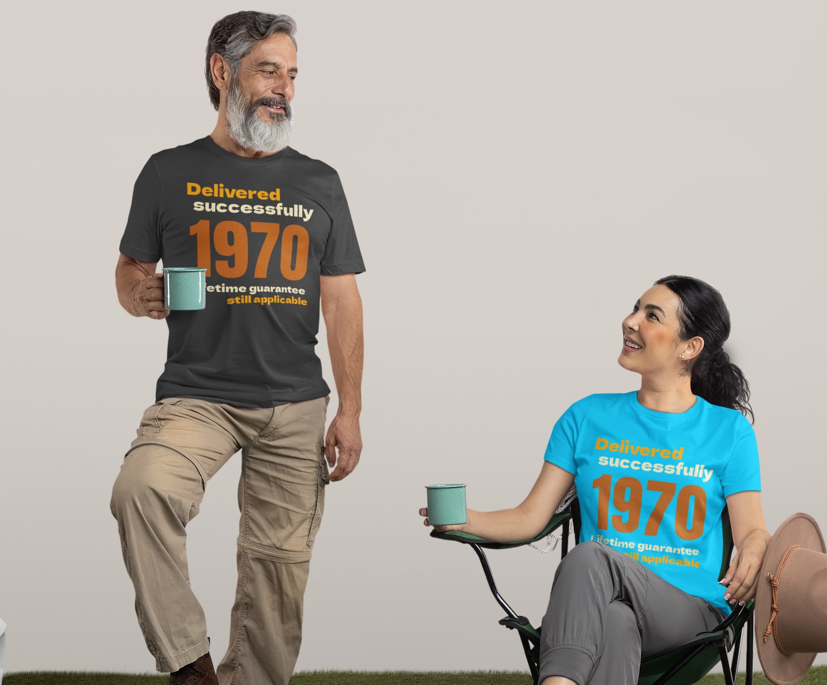 '1970 delivered successfully, Lifetime guarantee still applicable' T-Shirt for He or She