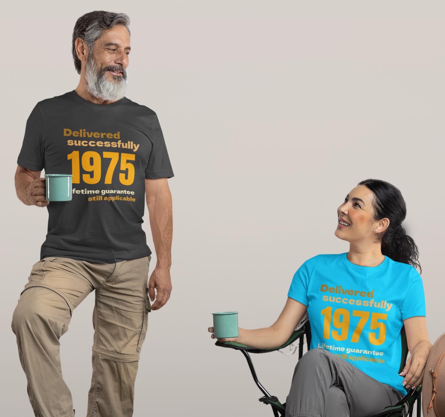 '1975 Delivered successfully, lifetime guarantee still applicable' T-Shirt for He or She