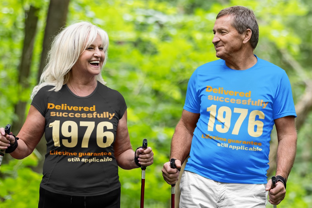 '1976 Delivered successfully, lifetime guarantee still applicable' T-Shirt for He or She