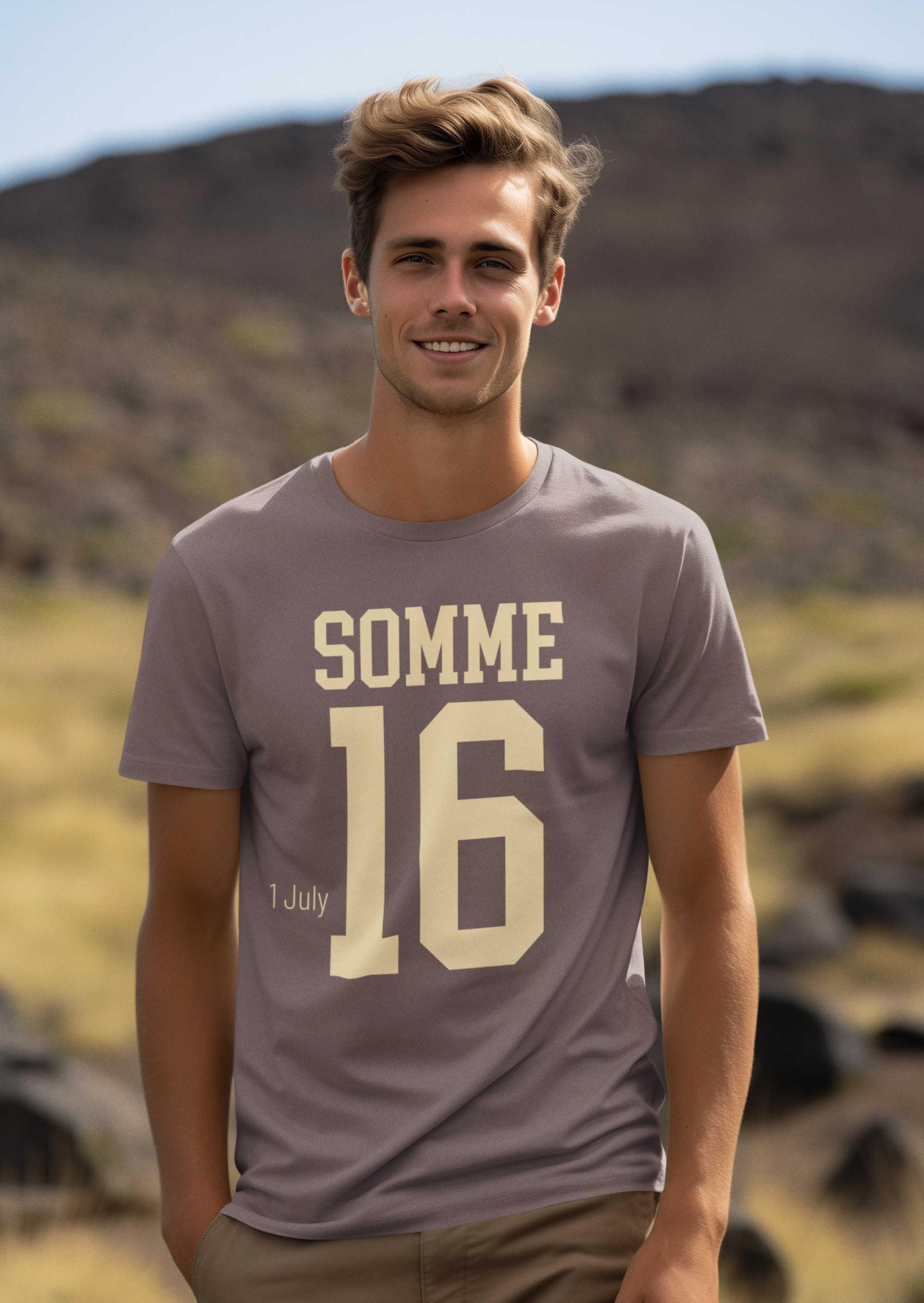 WW1 commemorative T-shirt featuring title date and year of battle. Somme 1 July 1916. Original designs for original minds.