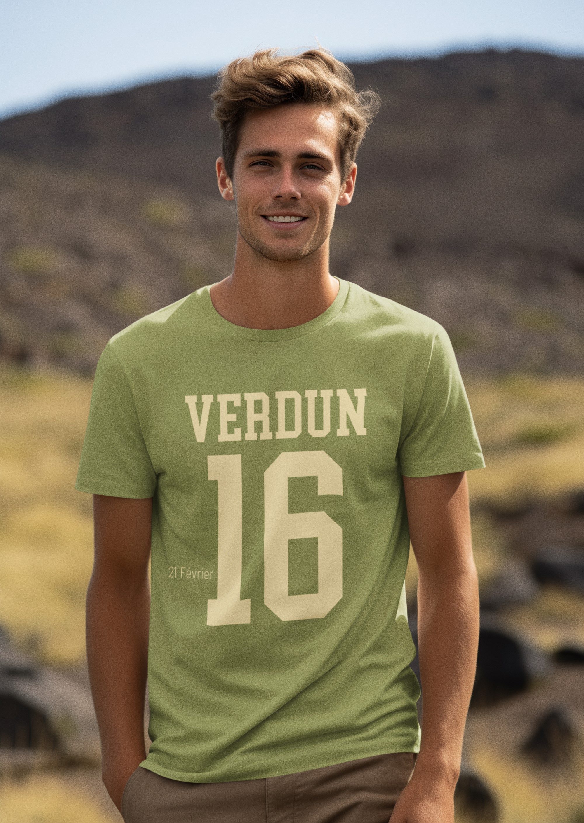 WW1 commemorative T-shirt featuring title date and year of battle. Verdun 21 February 1916. Original designs for original minds.
