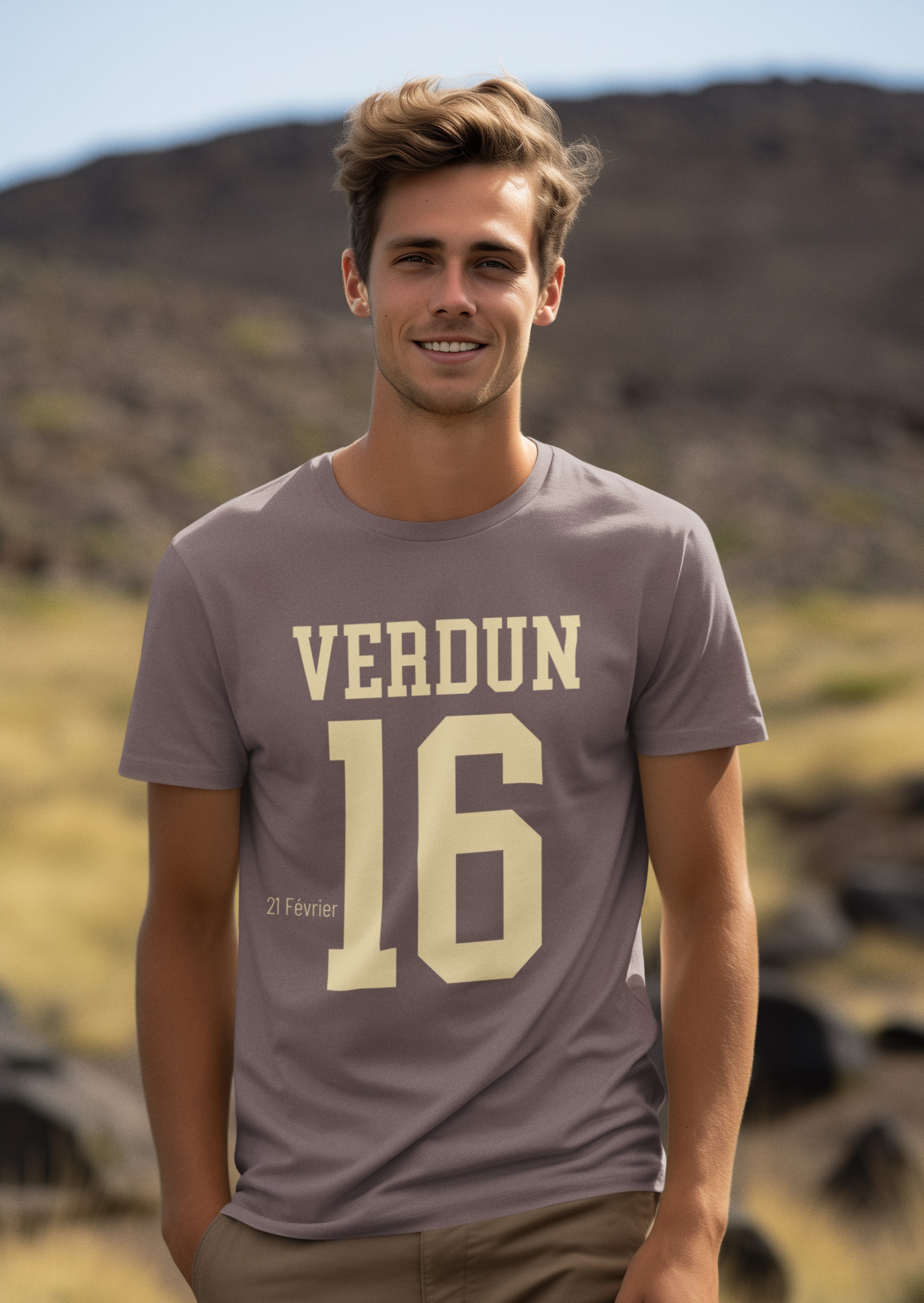 WW1 commemorative T-shirt featuring title date and year of battle. Verdun 21 February 1916. Original designs for original minds.