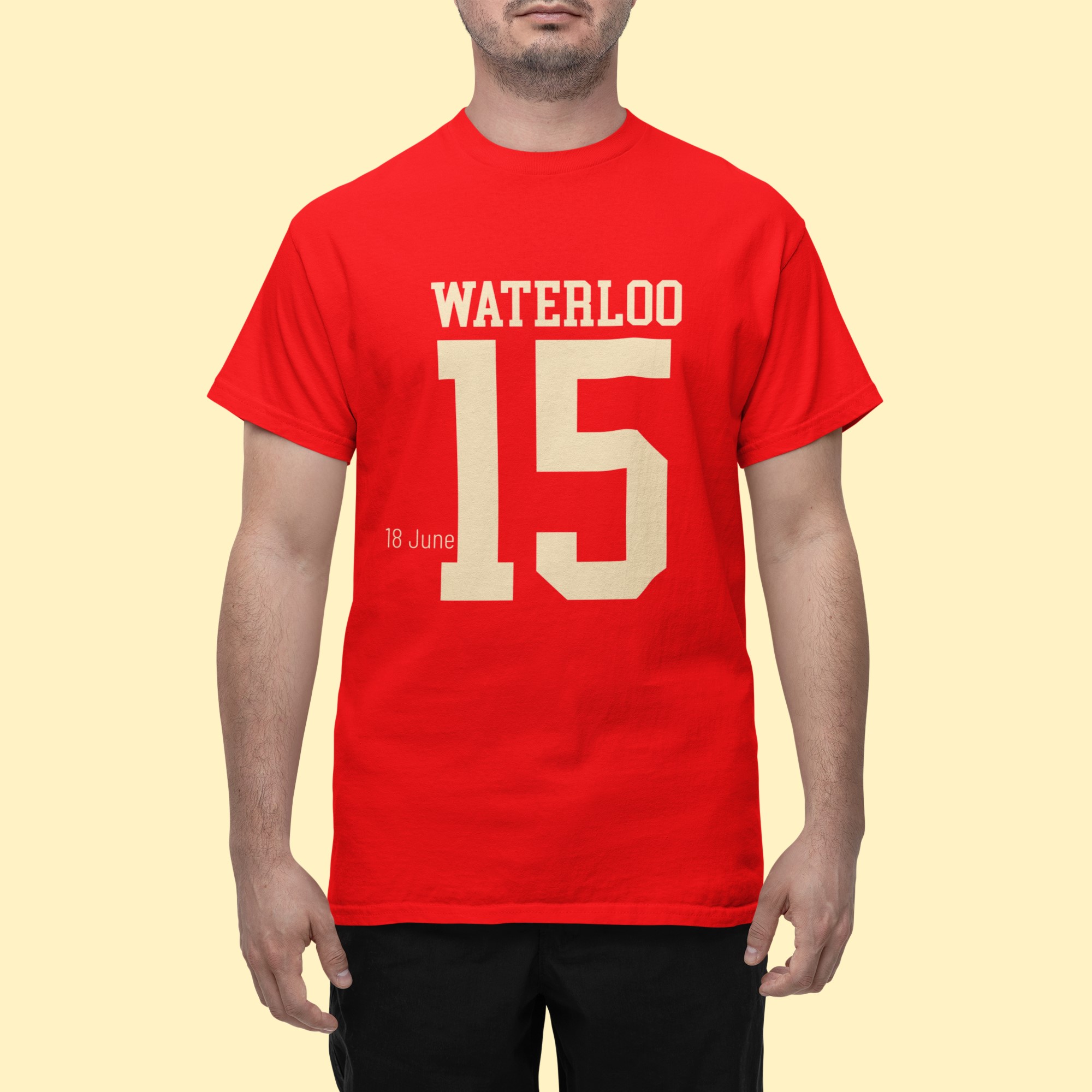 Napoleonic wars 'Waterloo' T-Shirt. Date and year 18 June 1815. Original designs for original minds.