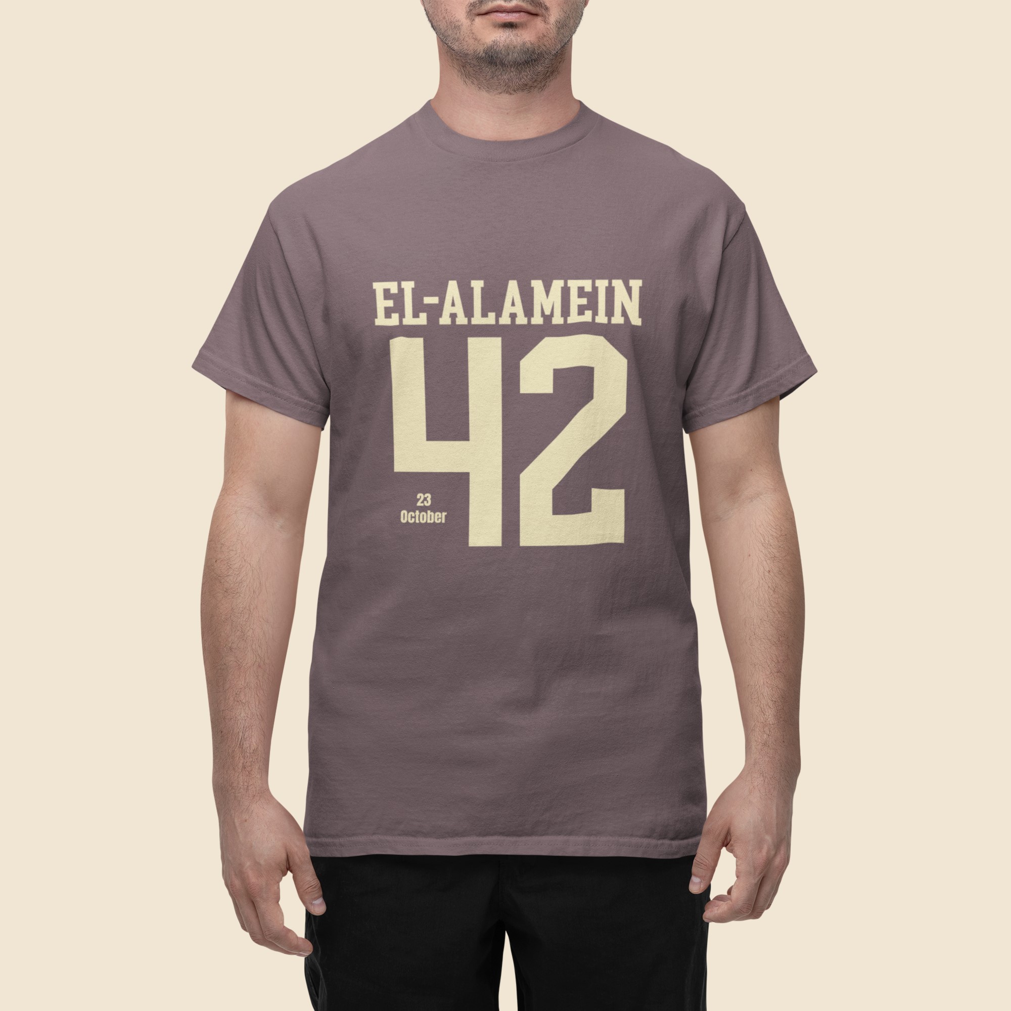 WW2 Military Events and Battles T-Shirts showing date and year. El-Alamein 23 October 1942. Original designs for original minds.