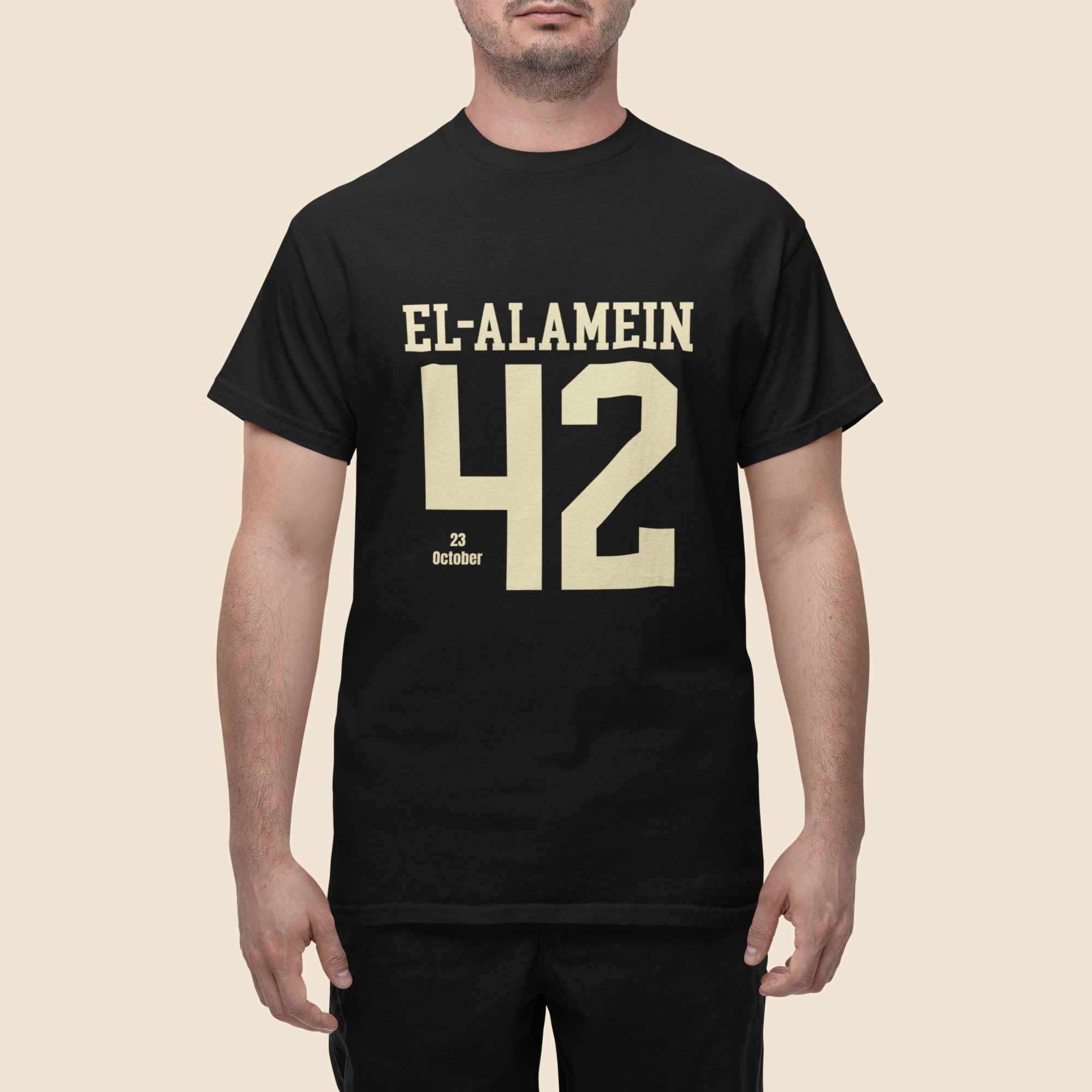 WW2 Military Events and Battles T-Shirts showing date and year. El-Alamein 23 October 1942. Original designs for original minds.