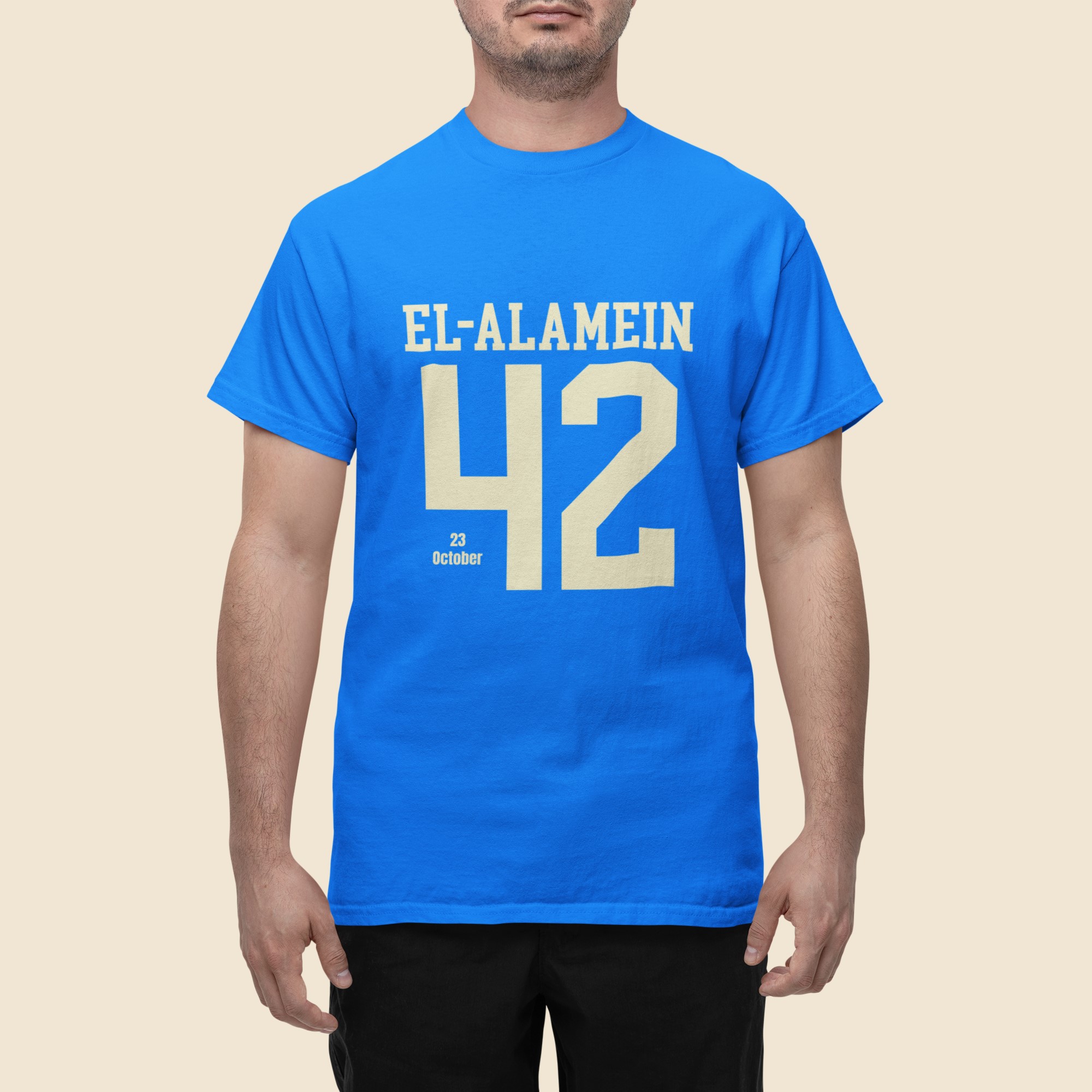 WW2 Military Events and Battles T-Shirts showing date and year. El-Alamein 23 October 1942. Original designs for original minds.