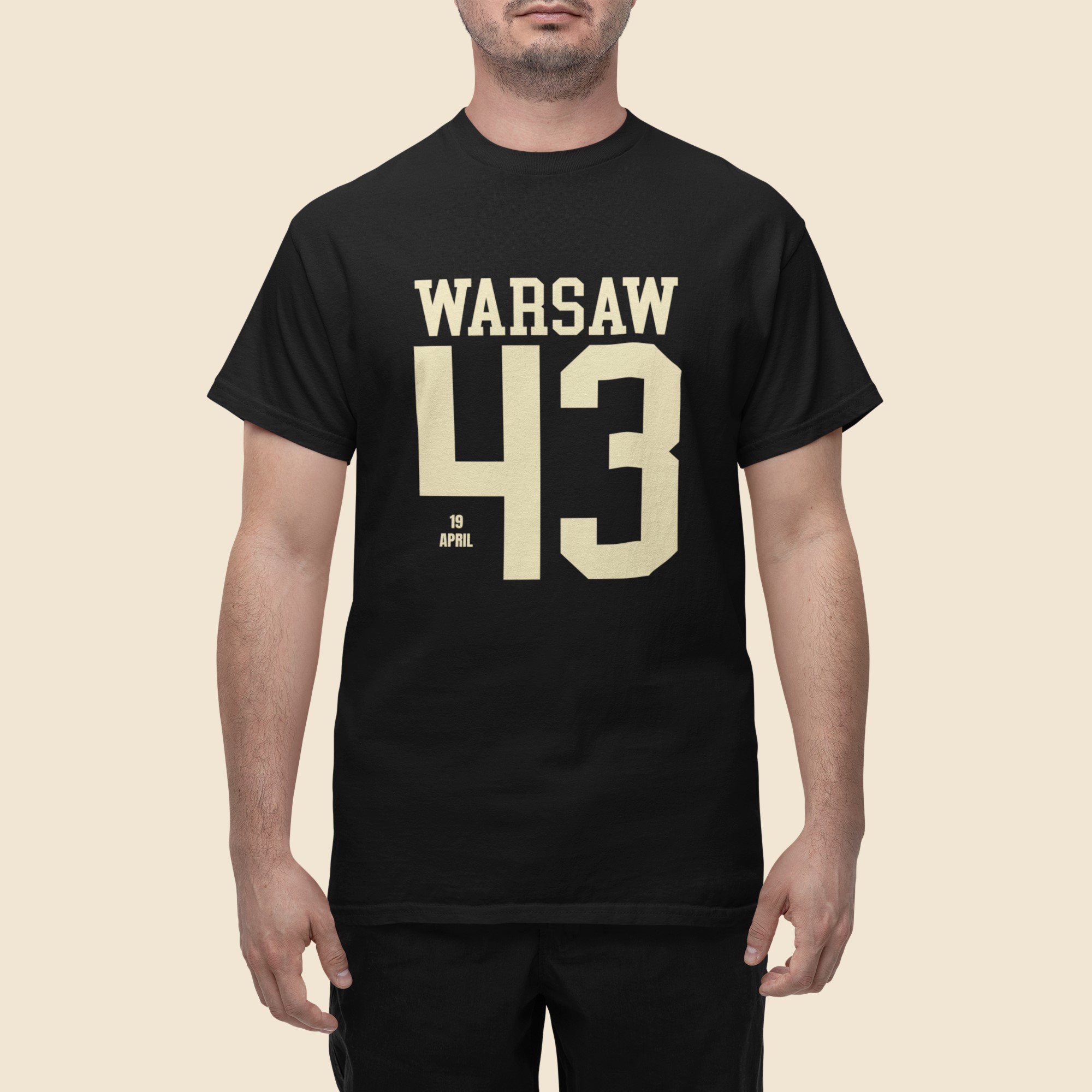 WW2 Military Events and Battles T-Shirts showing date and year. Warsaw 19 April 1943. Original designs for original minds.