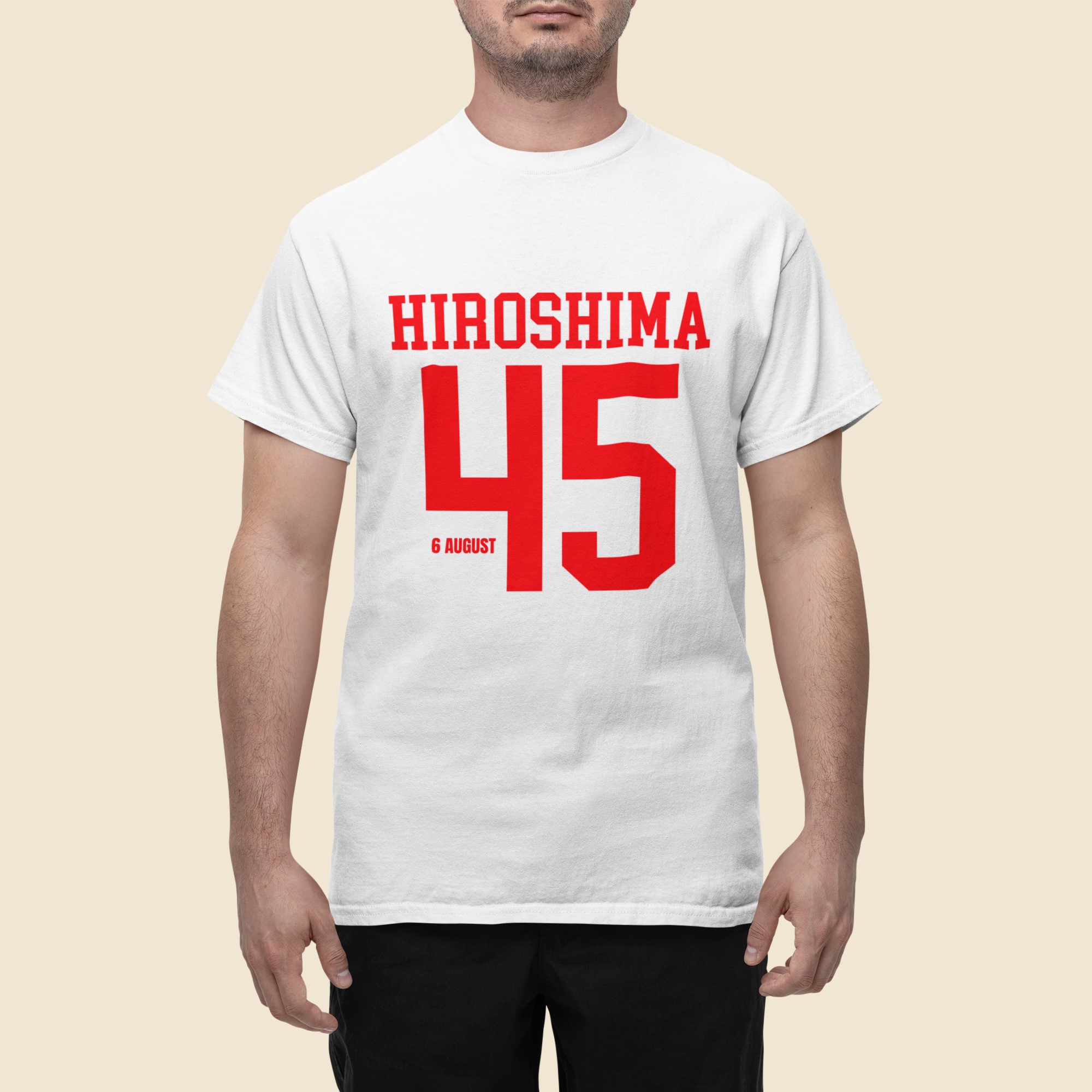 WW2 Military Events and Battles T-Shirts showing date and year. Hiroshima 6 August 1945. Original designs for original minds.