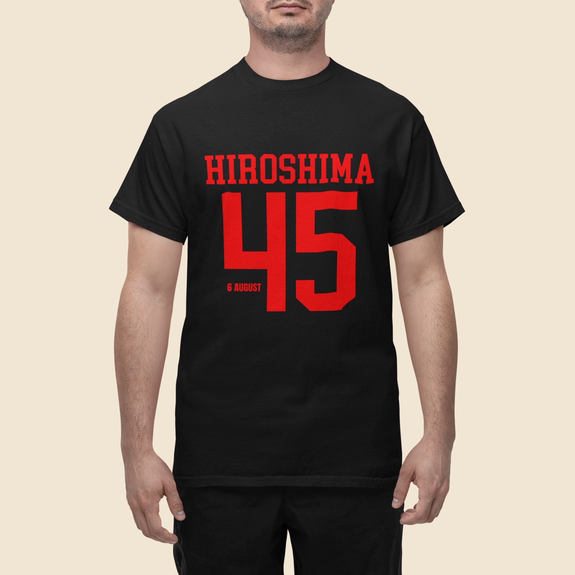 WW2 Military Events and Battles T-Shirts showing date and year. Hiroshima 6 August 1945. Original designs for original minds.