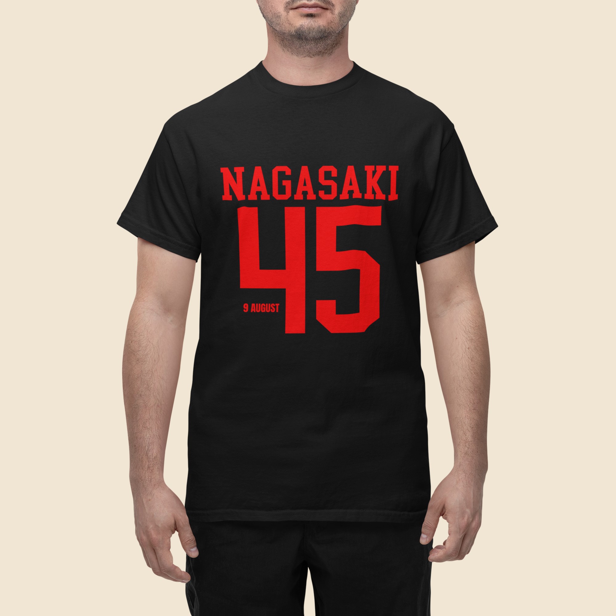 WW2 Military Events and Battles T-Shirts showing date and year. Nagasaki 9 August 1945. Original designs for original minds.