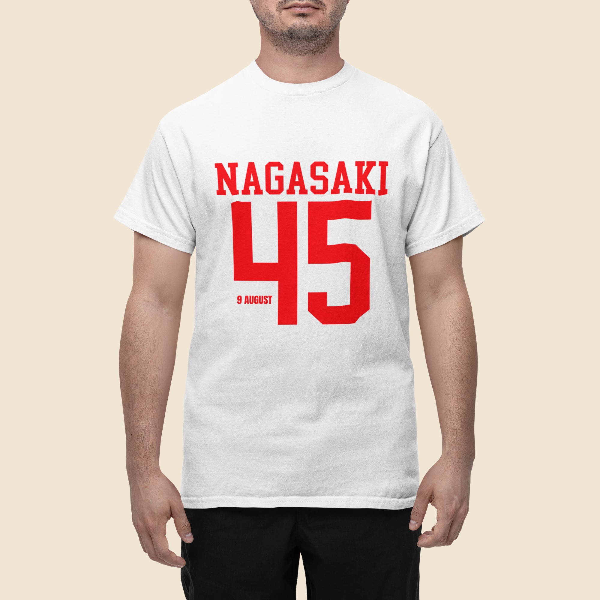 WW2 Military Events and Battles T-Shirts showing date and year. Nagasaki 9 August 1945. Original designs for original minds.