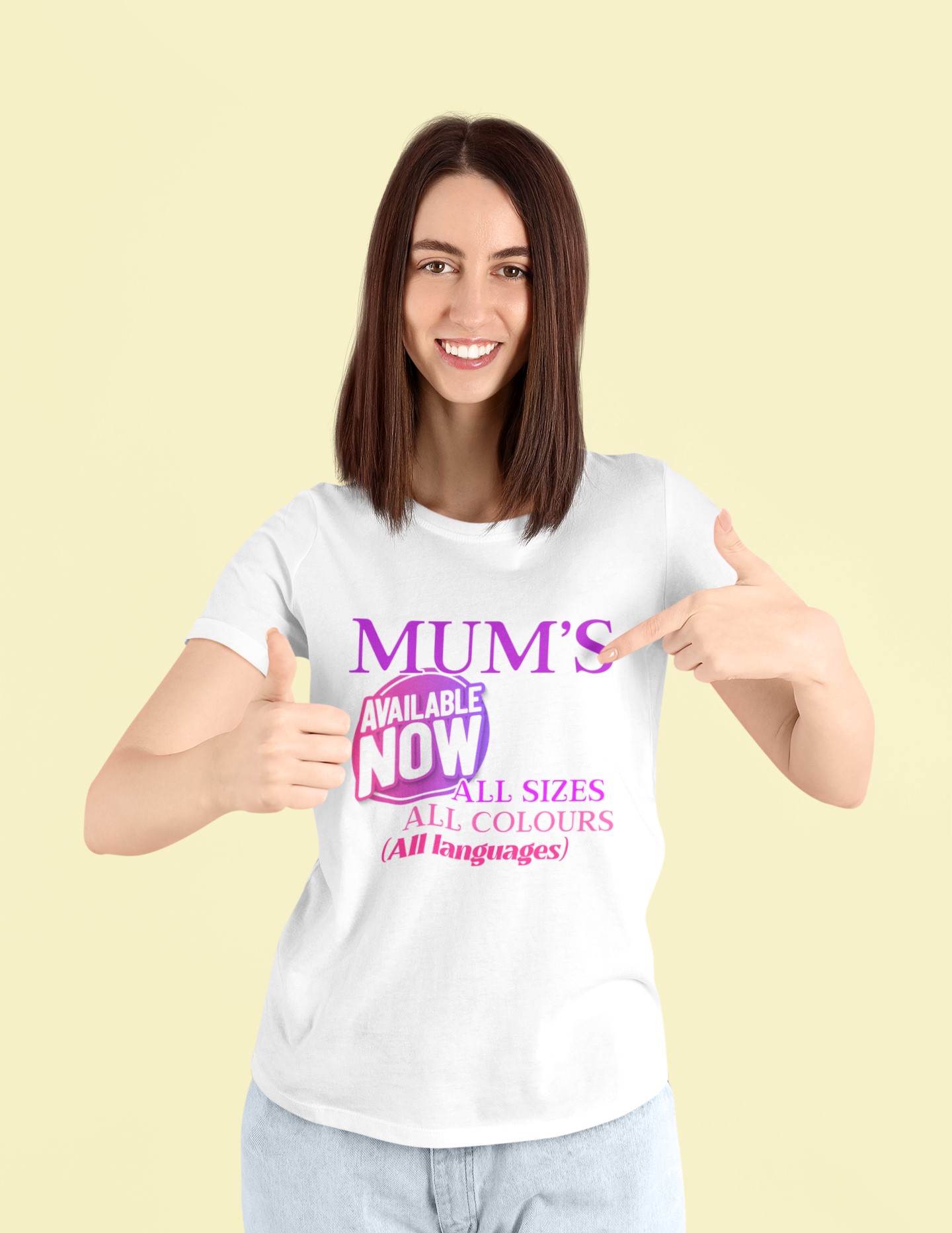 Mothers day 'Mum's Available now' T-Shirt fun gift for Mum. Original designs for original minds.