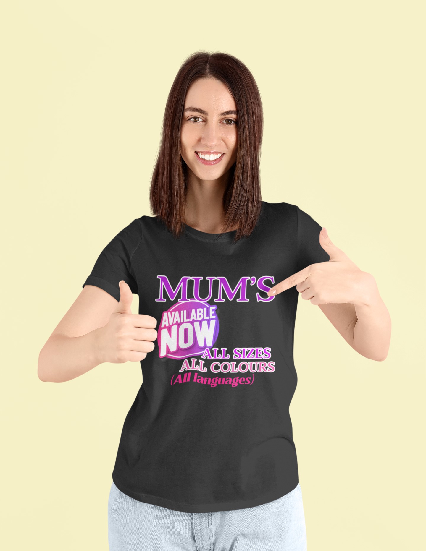 Mothers day 'Mum's Available now' T-Shirt fun gift for Mum. Original designs for original minds.