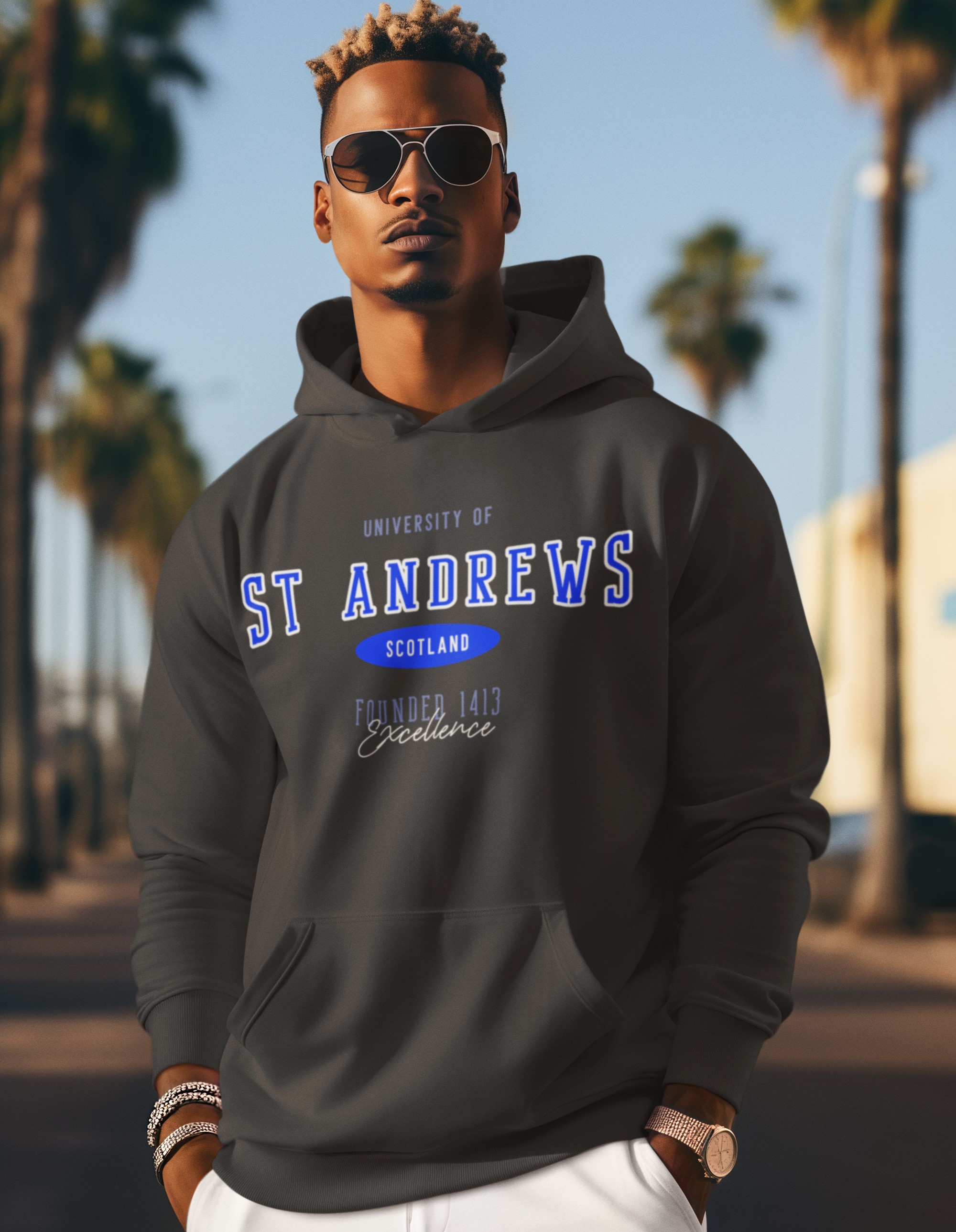 St Andrews University Hoodie. College tops, University tops. Original designs for original minds.
