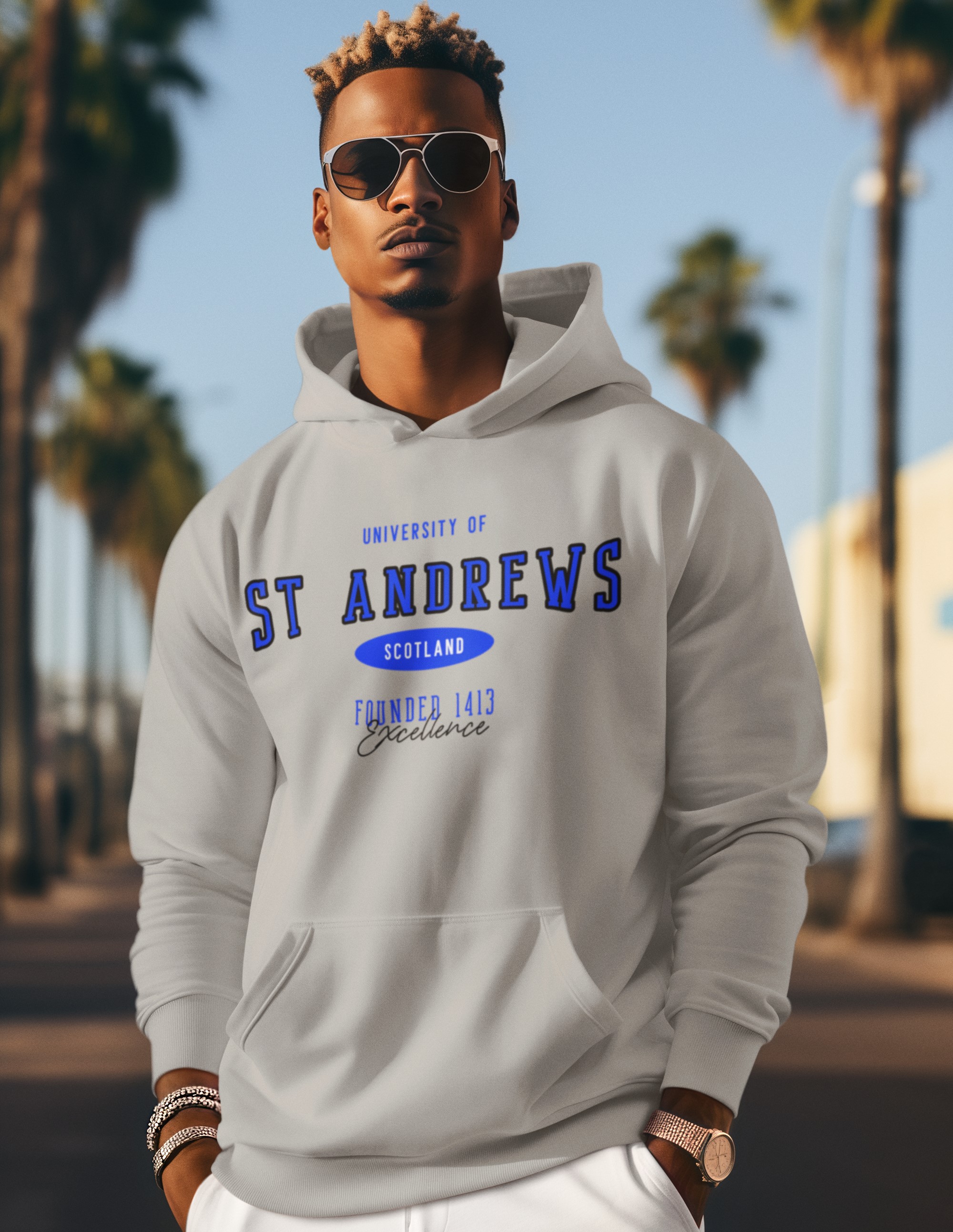St Andrews University Hoodie. College tops, University tops. Original designs for original minds.