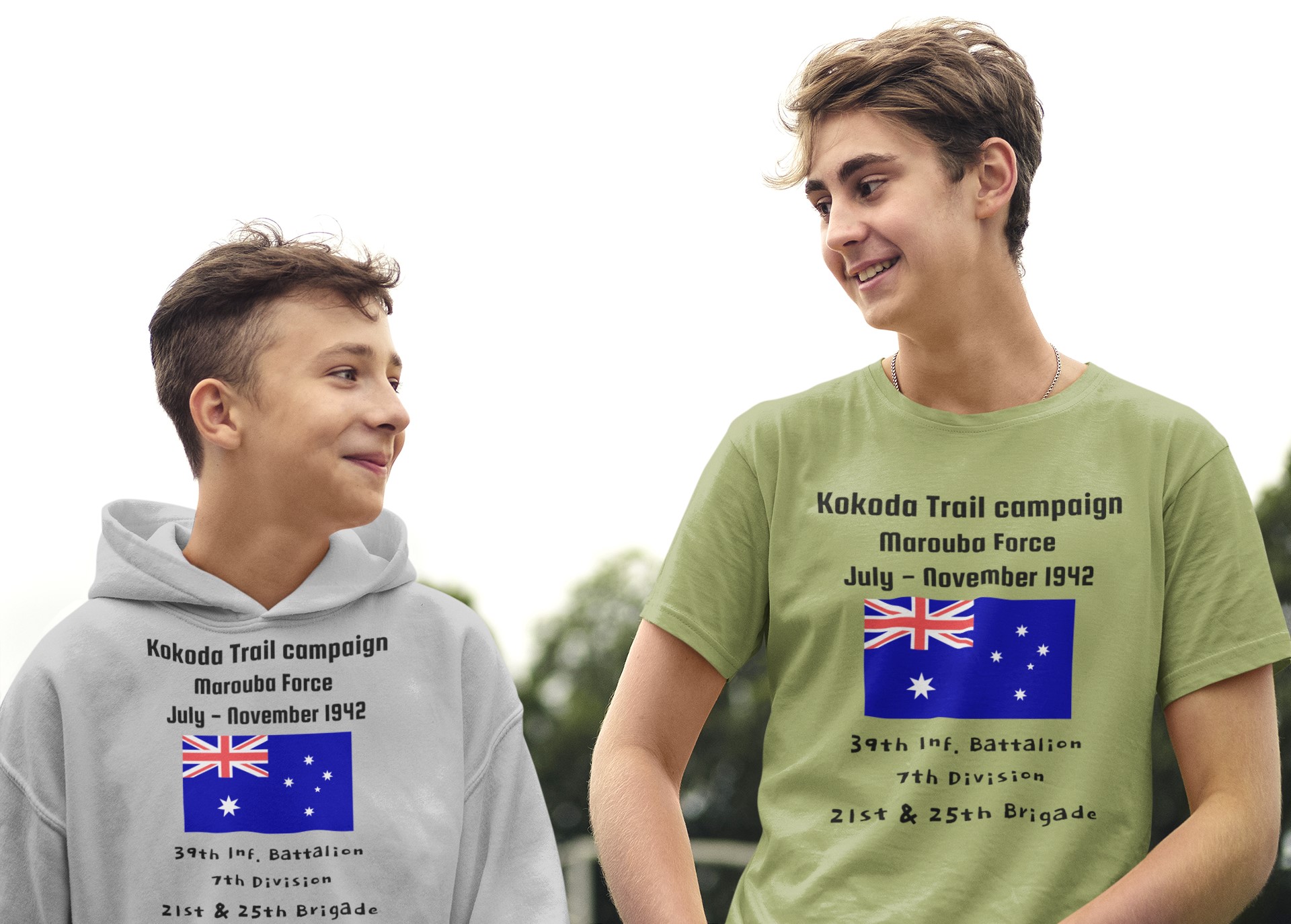 Australian WW2 Kokoda Trail campaign T-shirt & Hoodie. Military campaigns. Original designs for original minds.