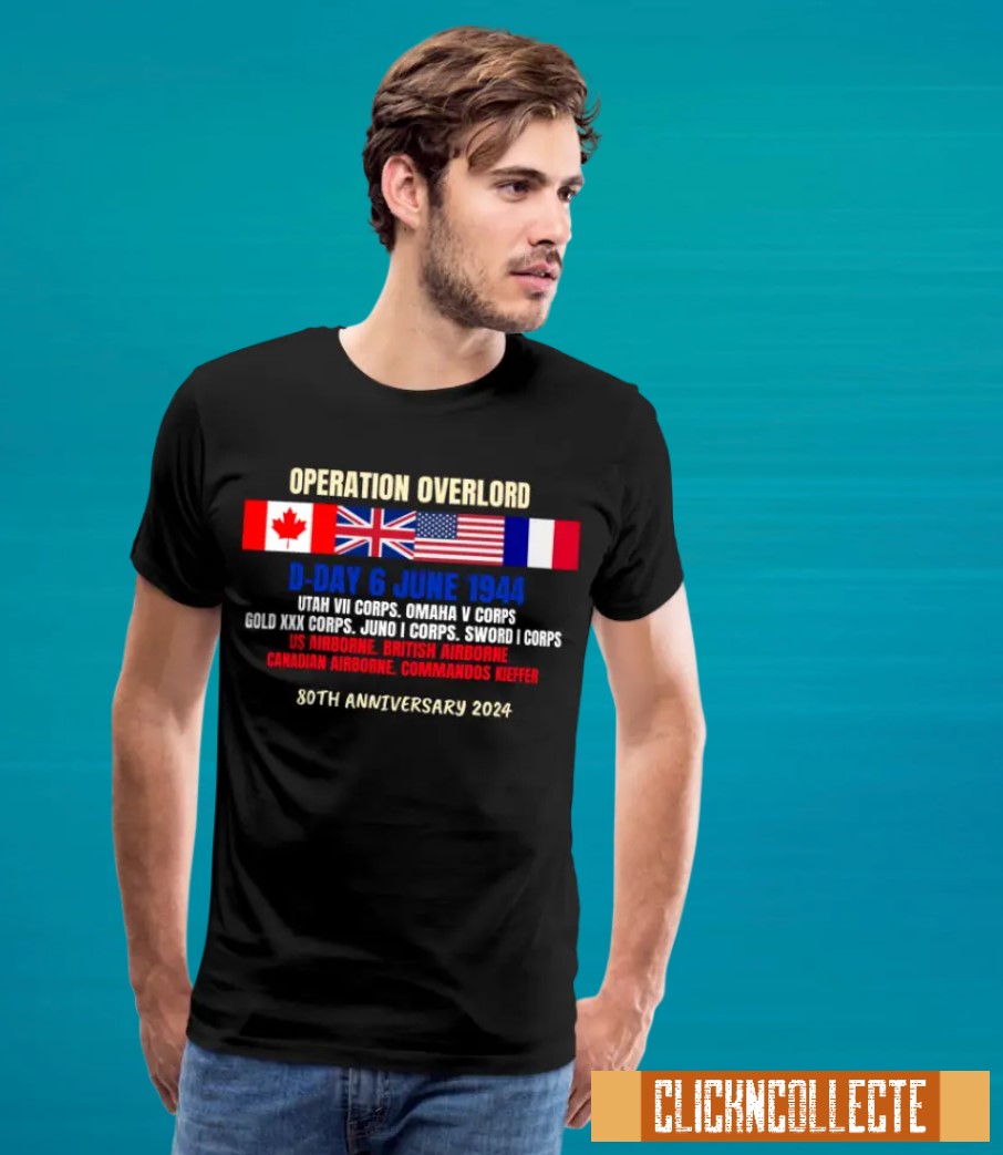 D-Day Operation Overlord T-Shirt . Utah, Omaha, Gold, Juno & Sword beaches. 80th anniversary. Original designs for original minds.