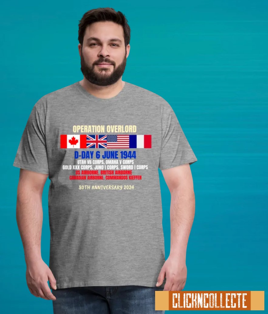 D-Day Operation Overlord T-Shirt . Utah, Omaha, Gold, Juno & Sword beaches. 80th anniversary. Original designs for original minds.