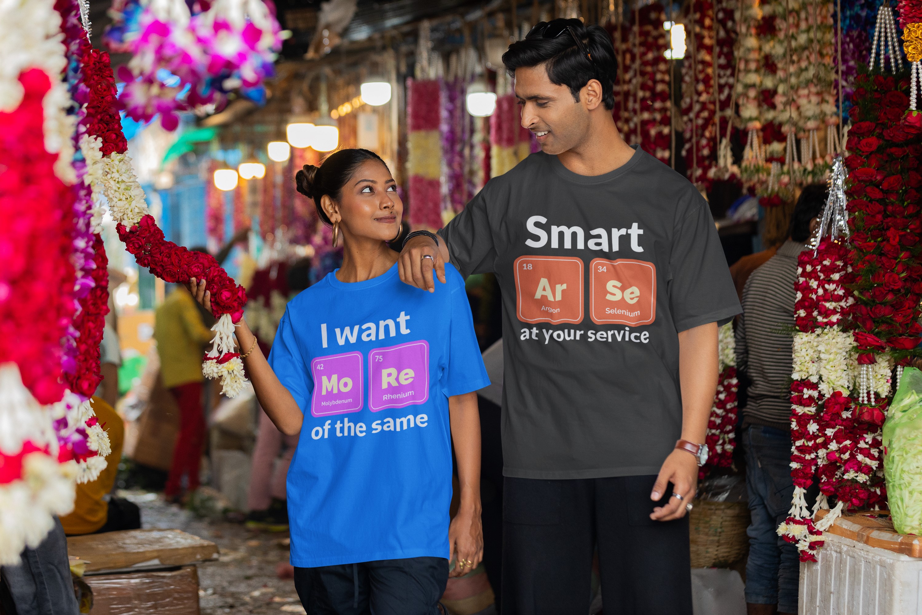Periodic table fun T-shirts variety of slogans. Life, More, Arse, Cute, Homo. Original designs for original minds.