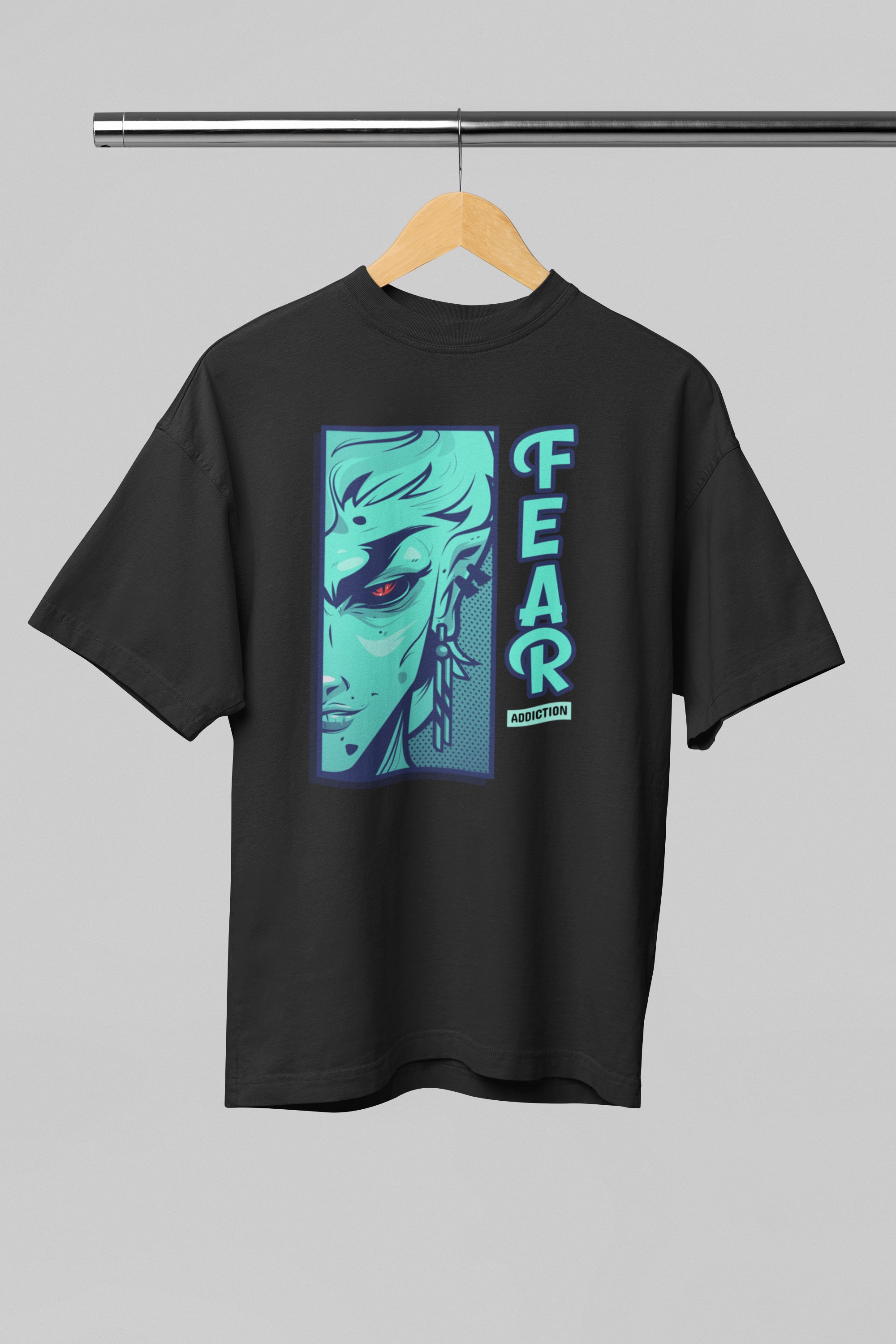 Fear addiction T-shirt. Anime, Manga inspired apparel. Original designs for original minds.