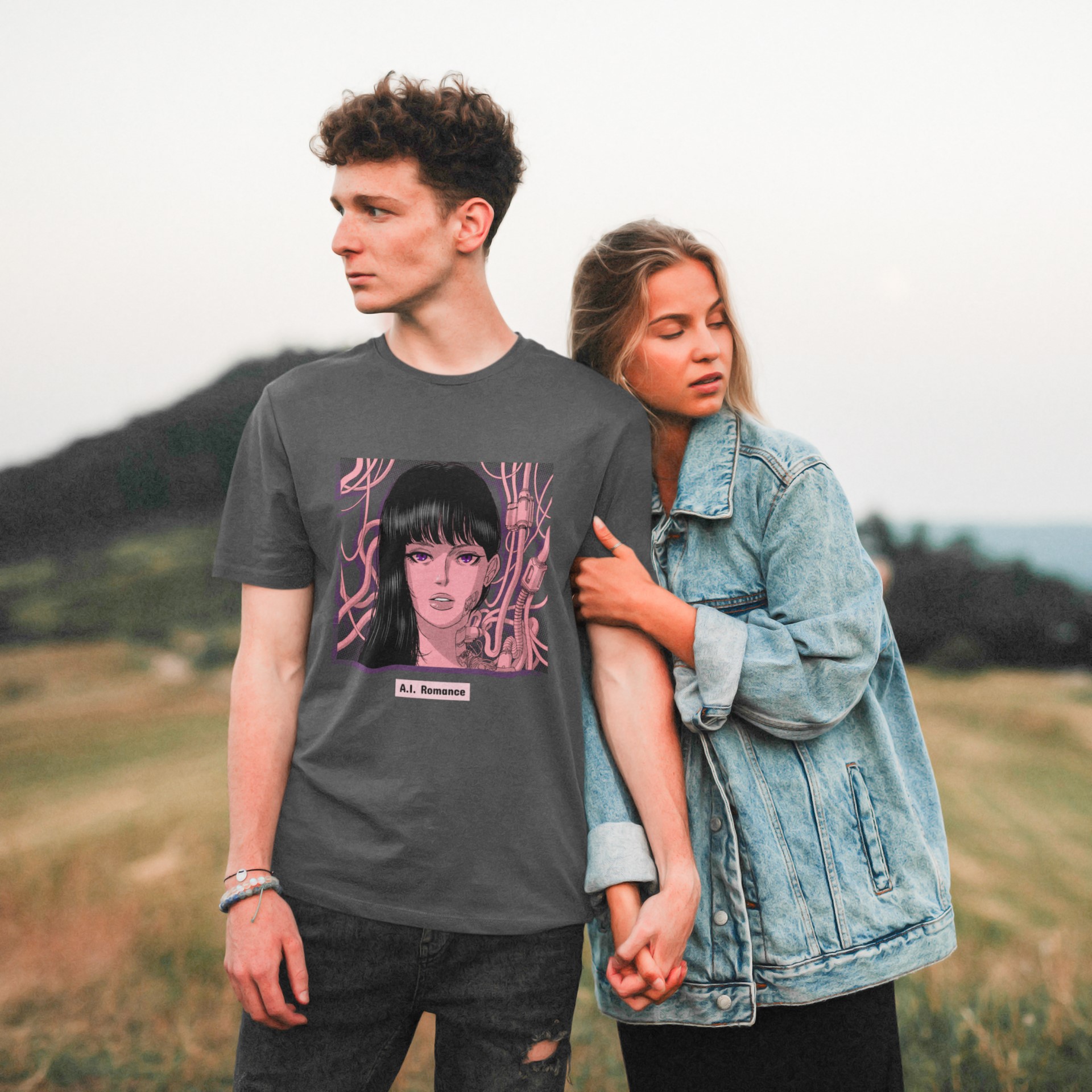 AI Romance (Artificial Intelligence romance) T-Shirt. Anime and Manga inspired apparel. Original designs for original minds