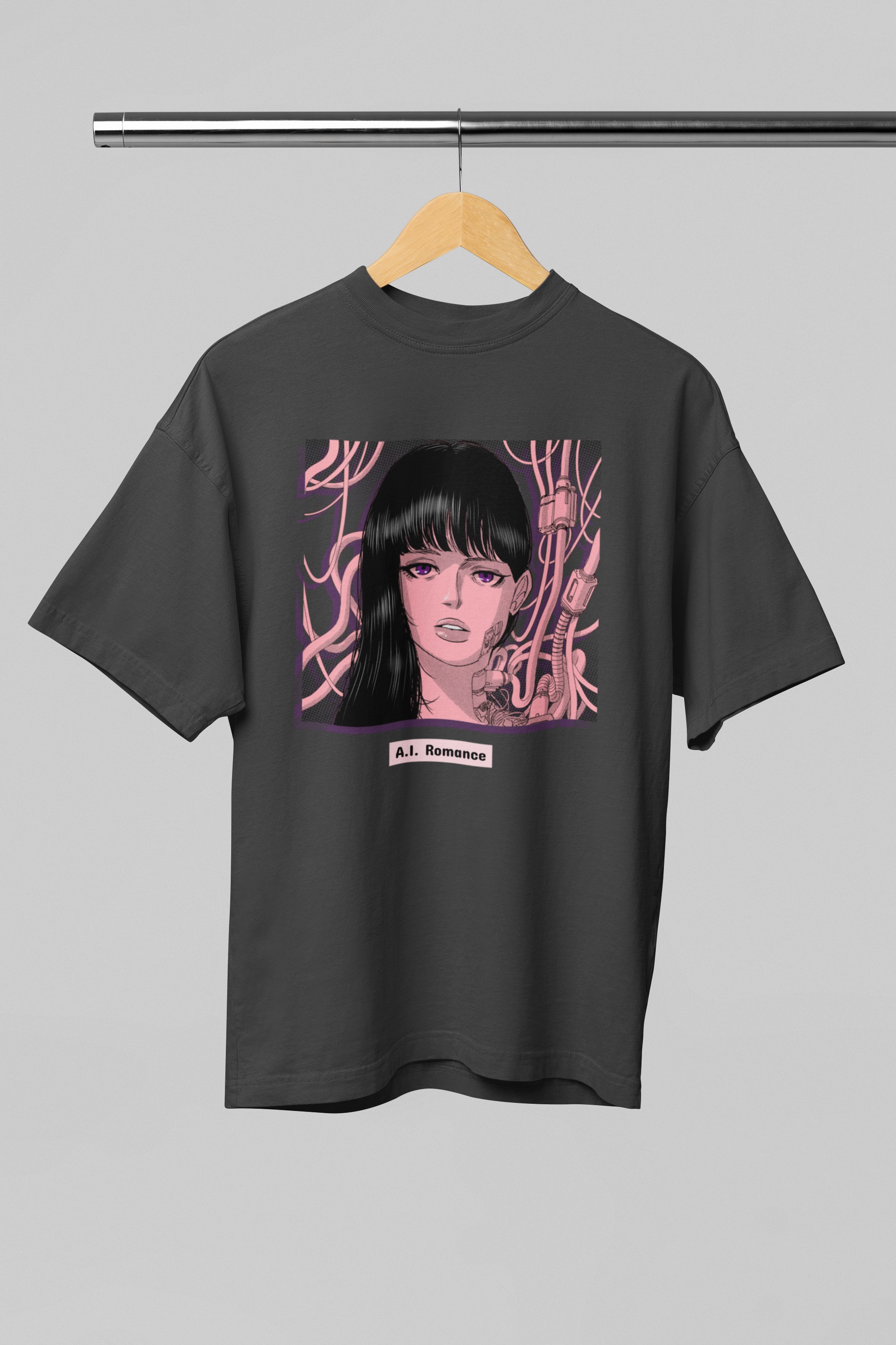 AI Romance (Artificial Intelligence romance) T-Shirt. Anime and Manga inspired apparel. Original designs for original minds