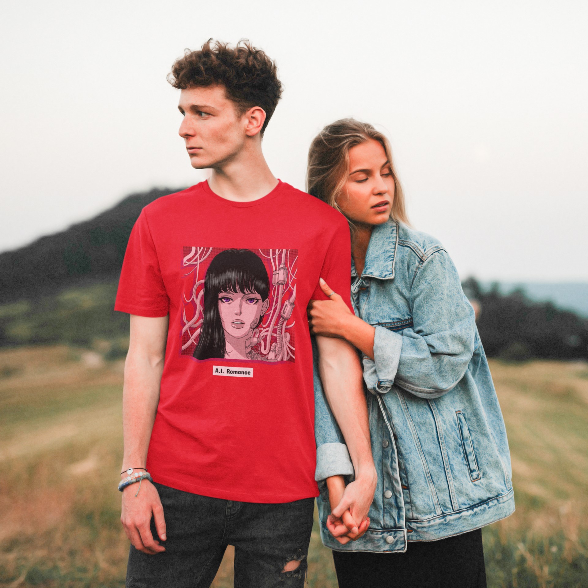 AI Romance (Artificial Intelligence romance) T-Shirt. Anime and Manga inspired apparel. Original designs for original minds