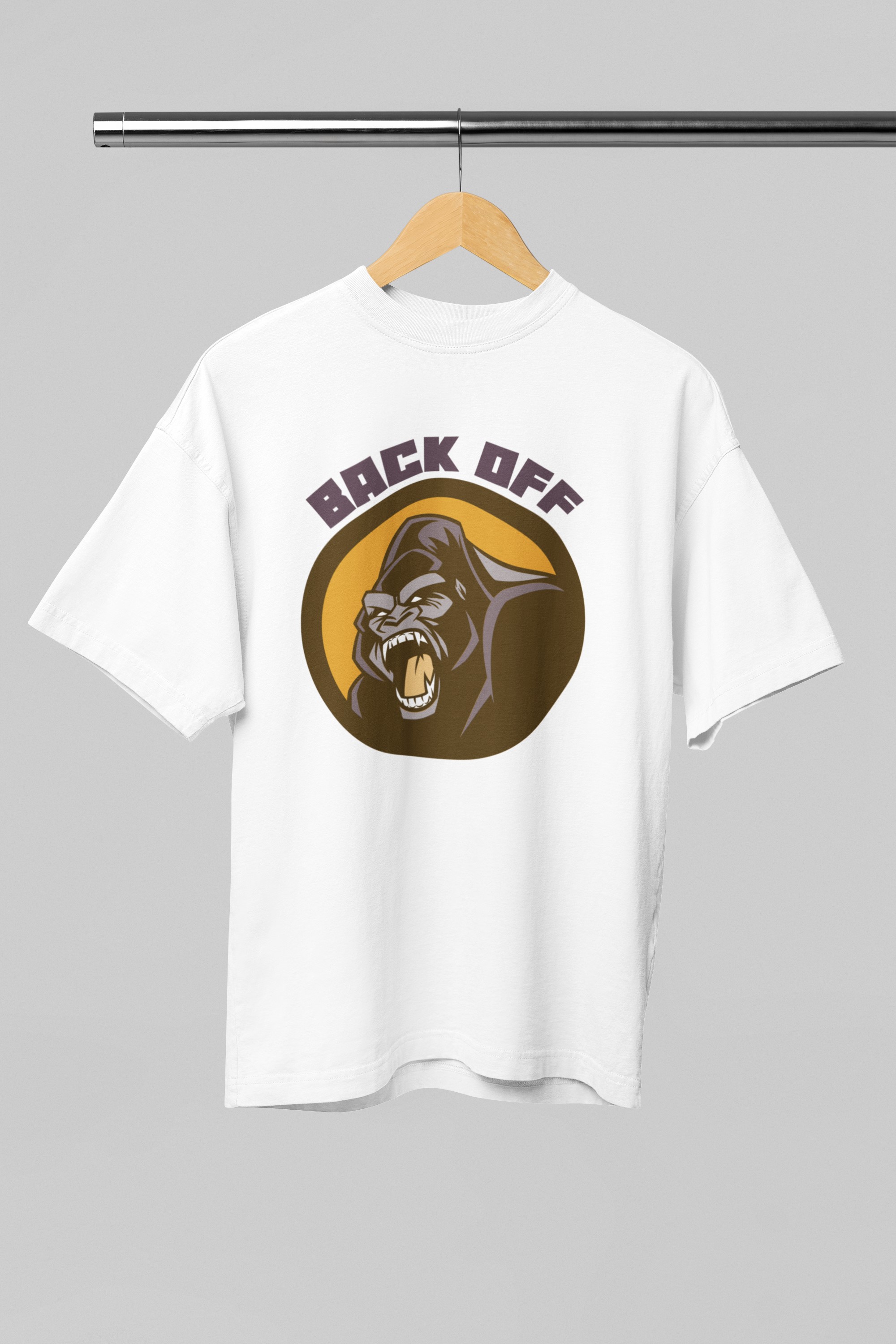 'Back off' Angry Gorilla T-Shirt. Original designs for original minds.