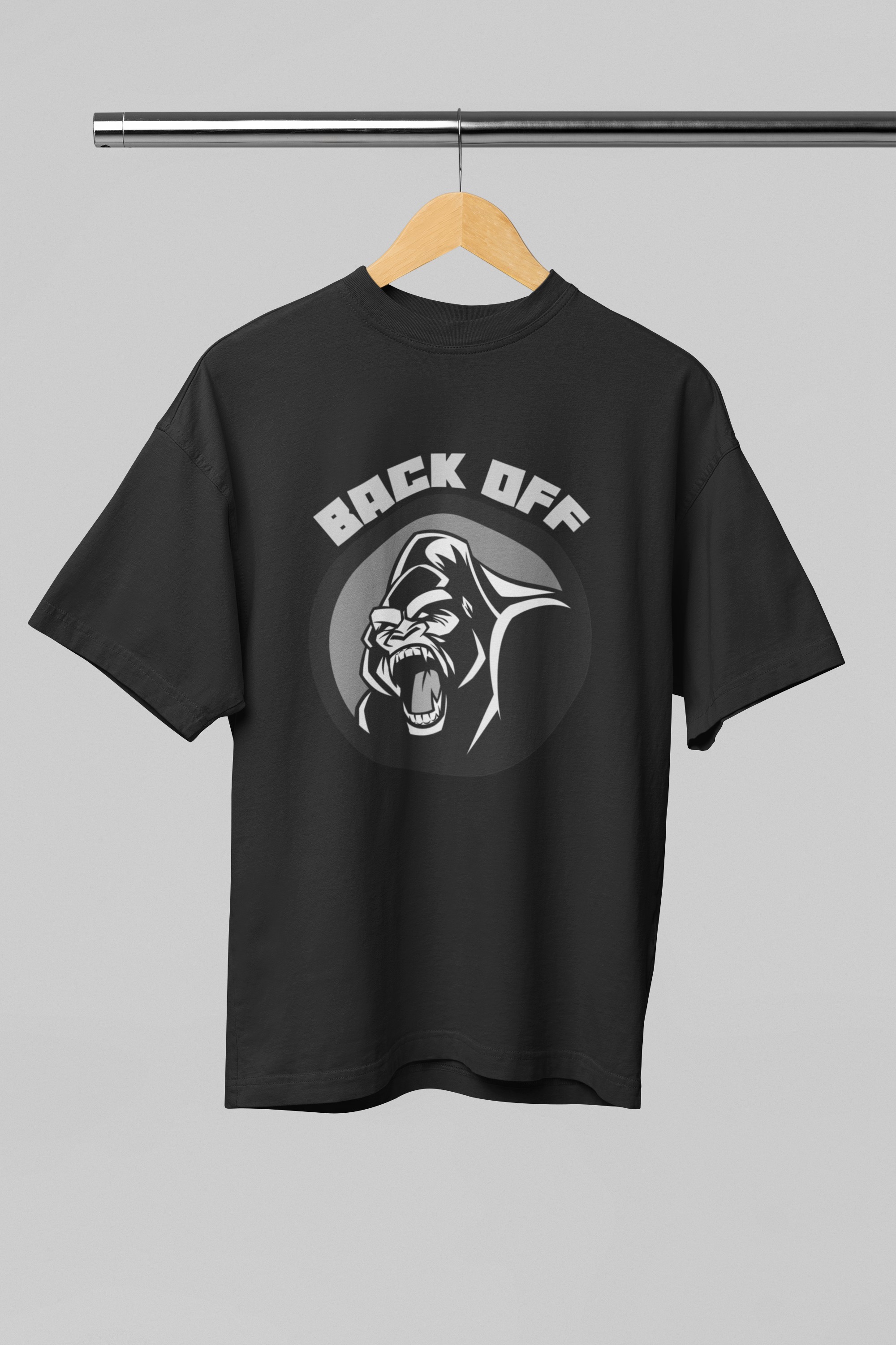 'Back off' Angry Gorilla T-Shirt. Original designs for original minds.