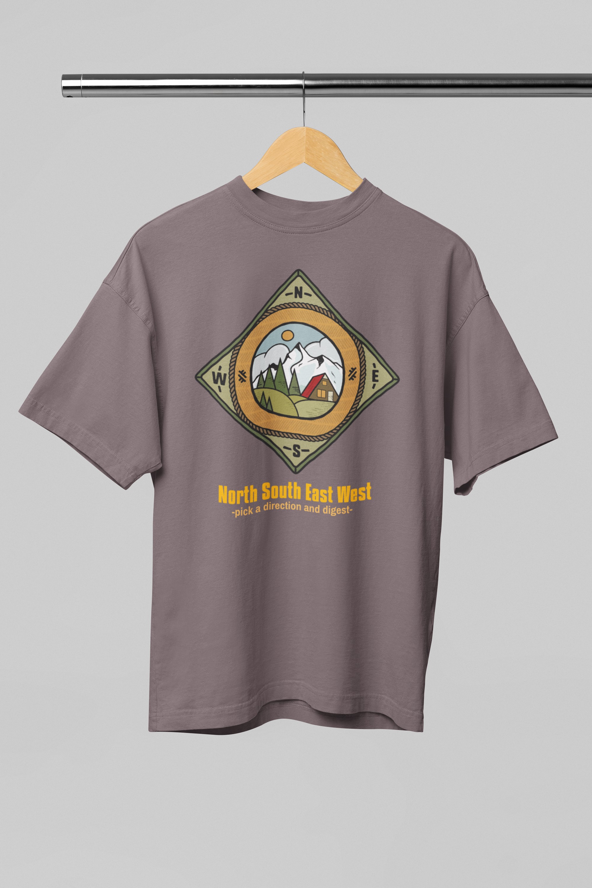 North South East West Patch style design T-Shirt. Get outdoors. Original designs for original minds.