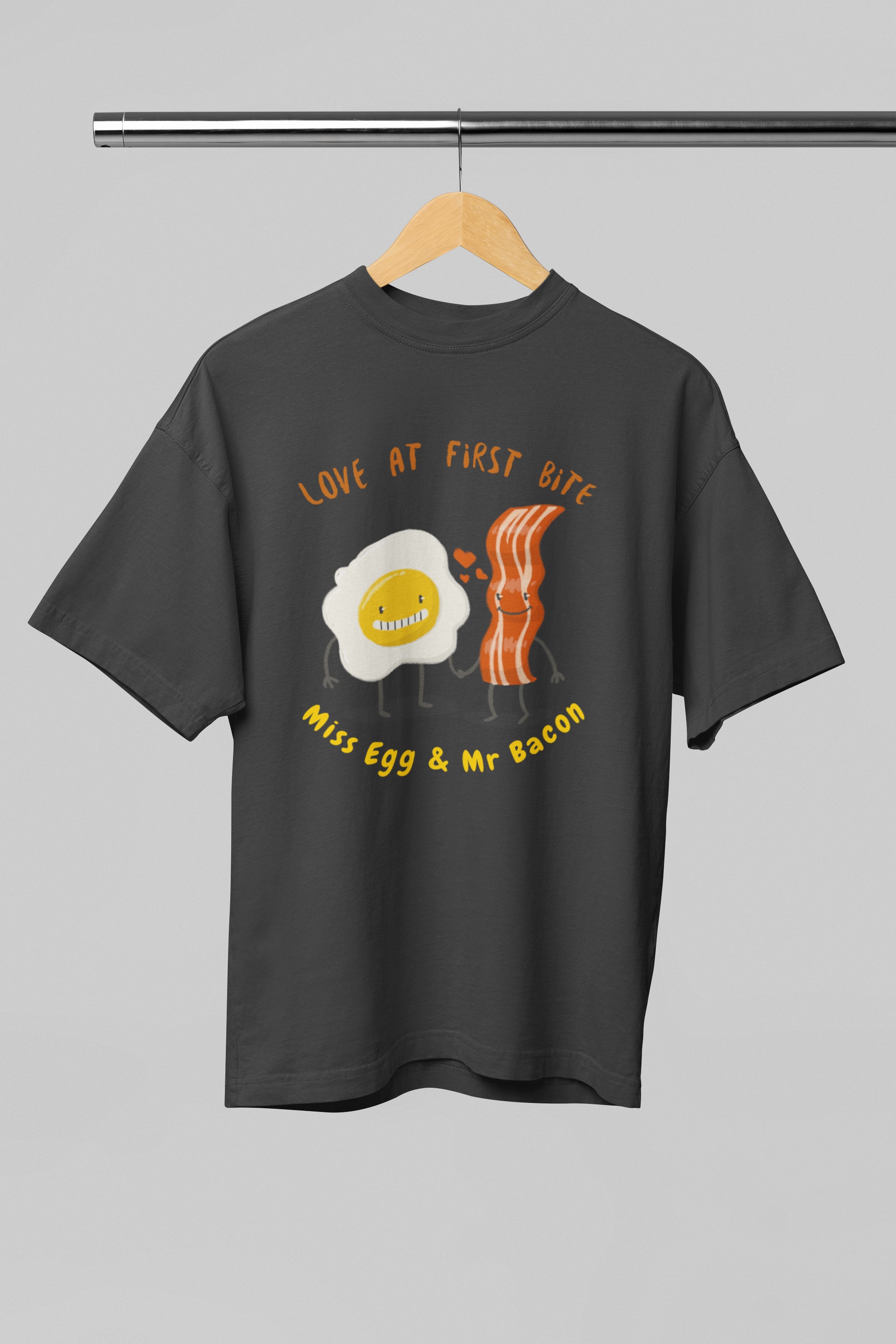 Love at first bite Eggs & Bacon T-shirt. For lovers of breakfast. Original designs for original minds. 