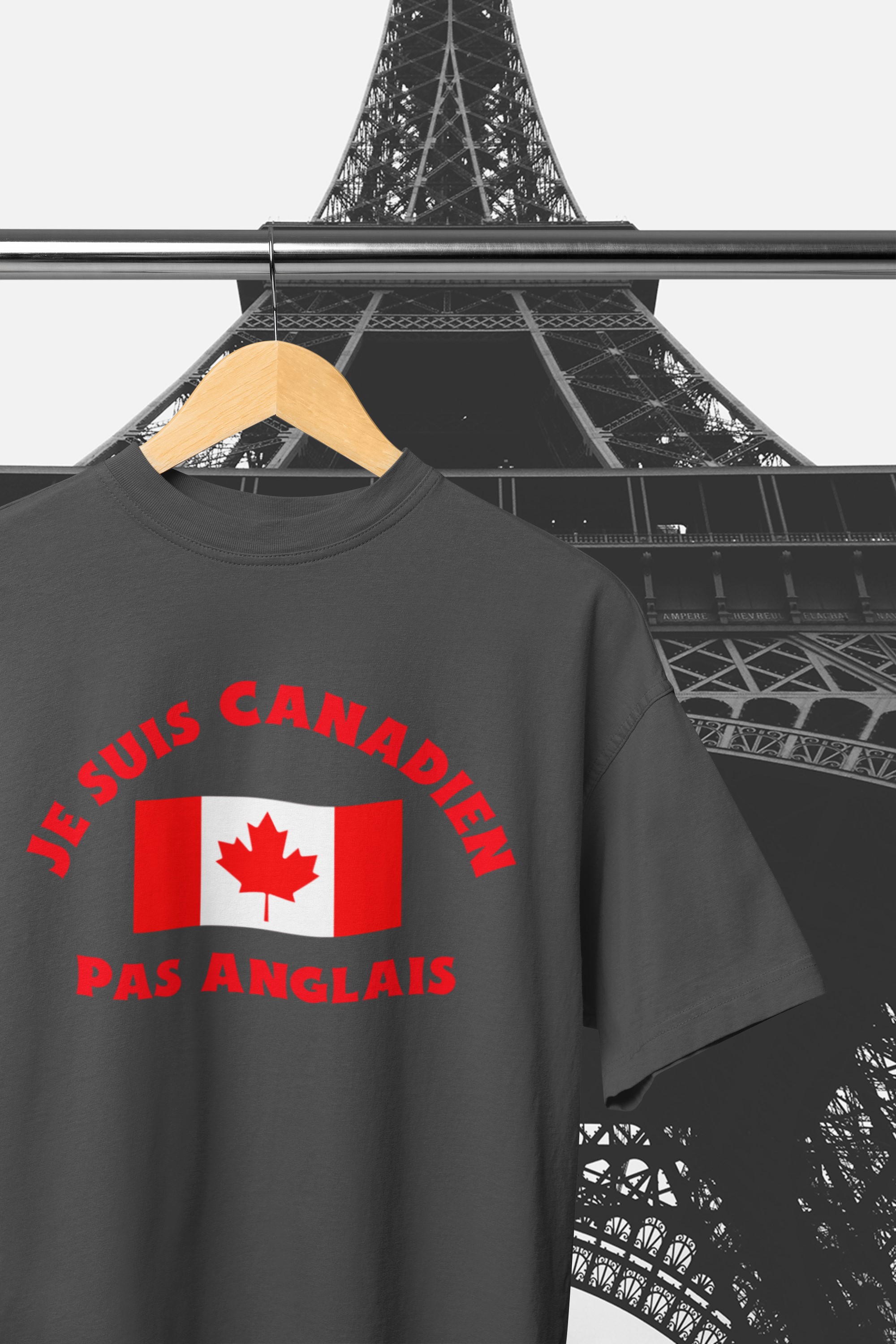 I'm Canadian not English T-Shirt. Fun, helpful aid whilst in France or in a French speaking country.