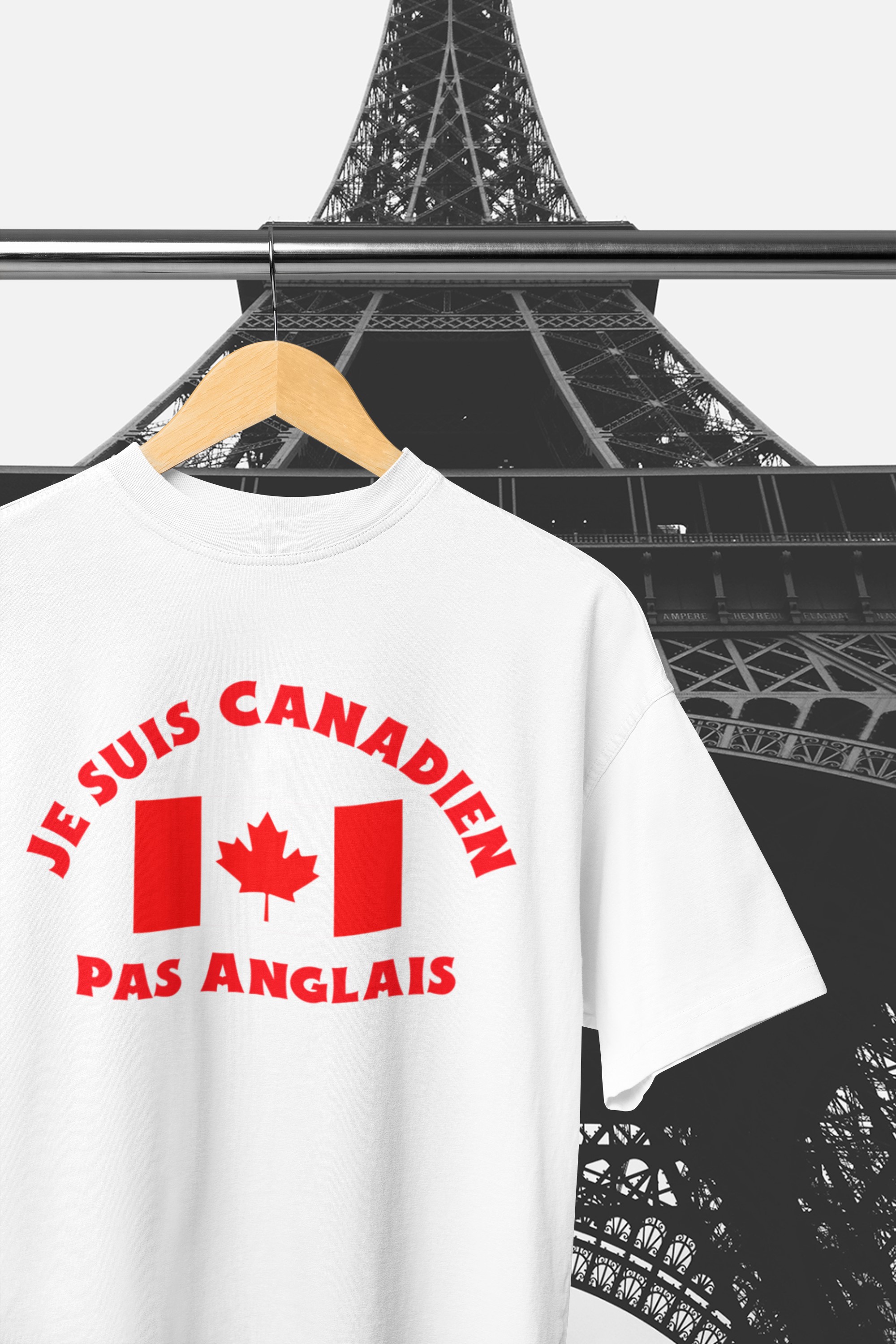 I'm Canadian not English T-Shirt. Fun, helpful aid whilst in France or in a French speaking country.