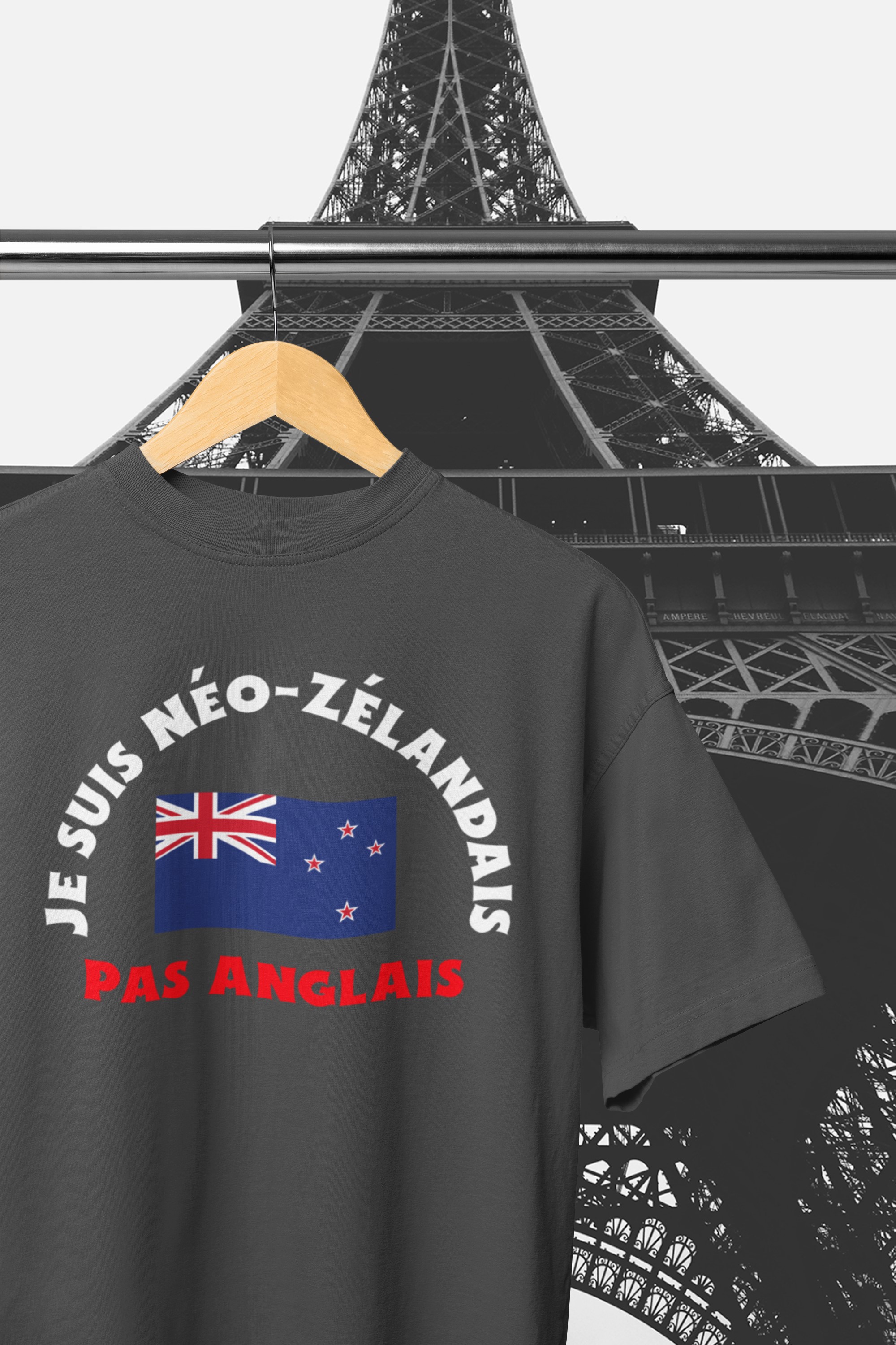 I'm a New Zealander not English T-Shirt. Fun, helpful aid whilst in France or a French speaking country.