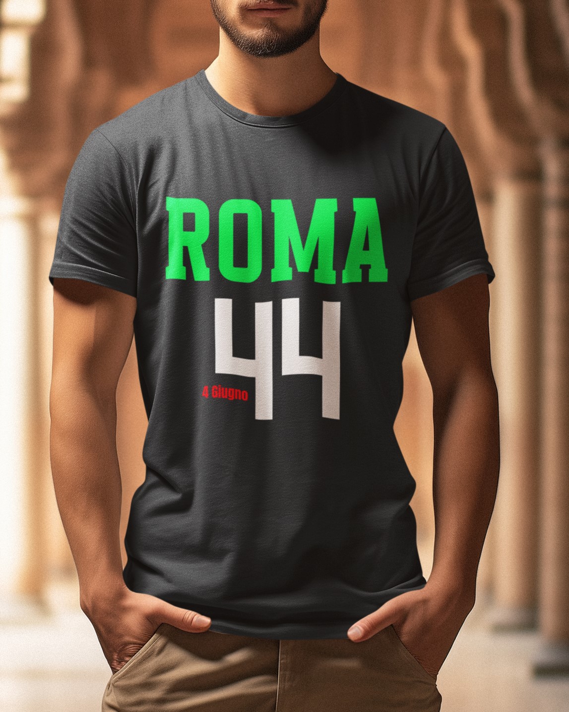 Roma liberation. WW2 Military Events and Battles T-Shirts showing date and year. Roma 4 Giugno 44 (Rome 4 June 1944). Original designs for original minds.