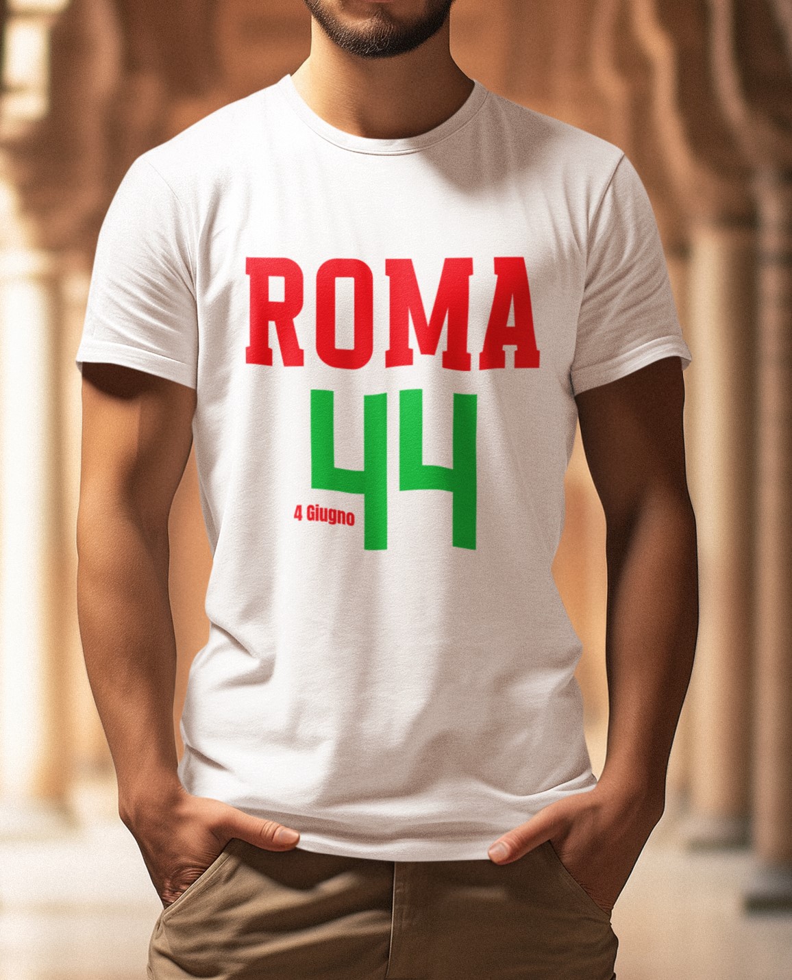 Roma liberation. WW2 Military Events and Battles T-Shirts showing date and year. Roma 4 Giugno 44 (Rome 4 June 1944). Original designs for original minds.