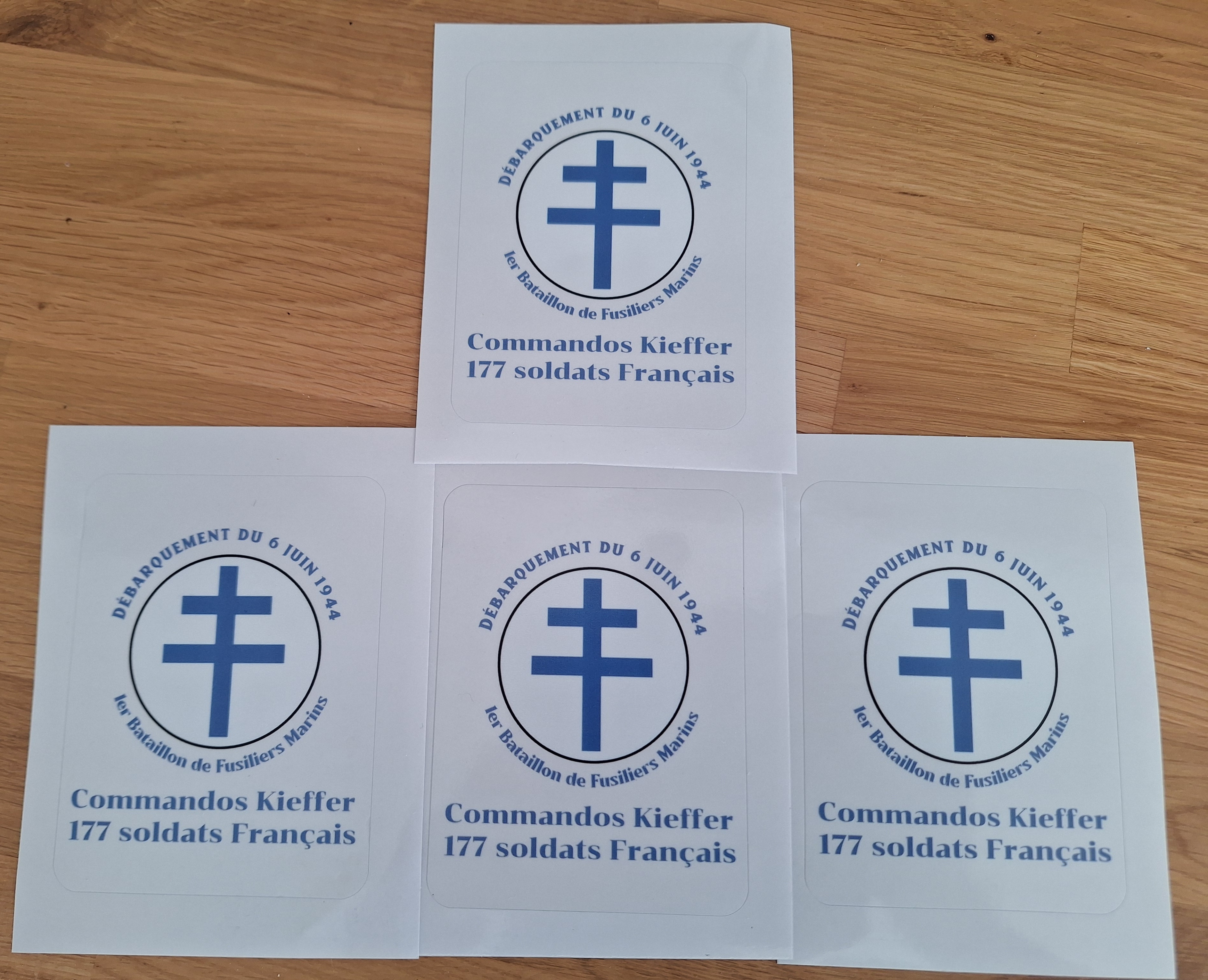 Commandos Kieffer Autocollants / Kieffer Commandos Vinyl stickers 10cm x 7.5cm. Easy to apply and easy to detach.