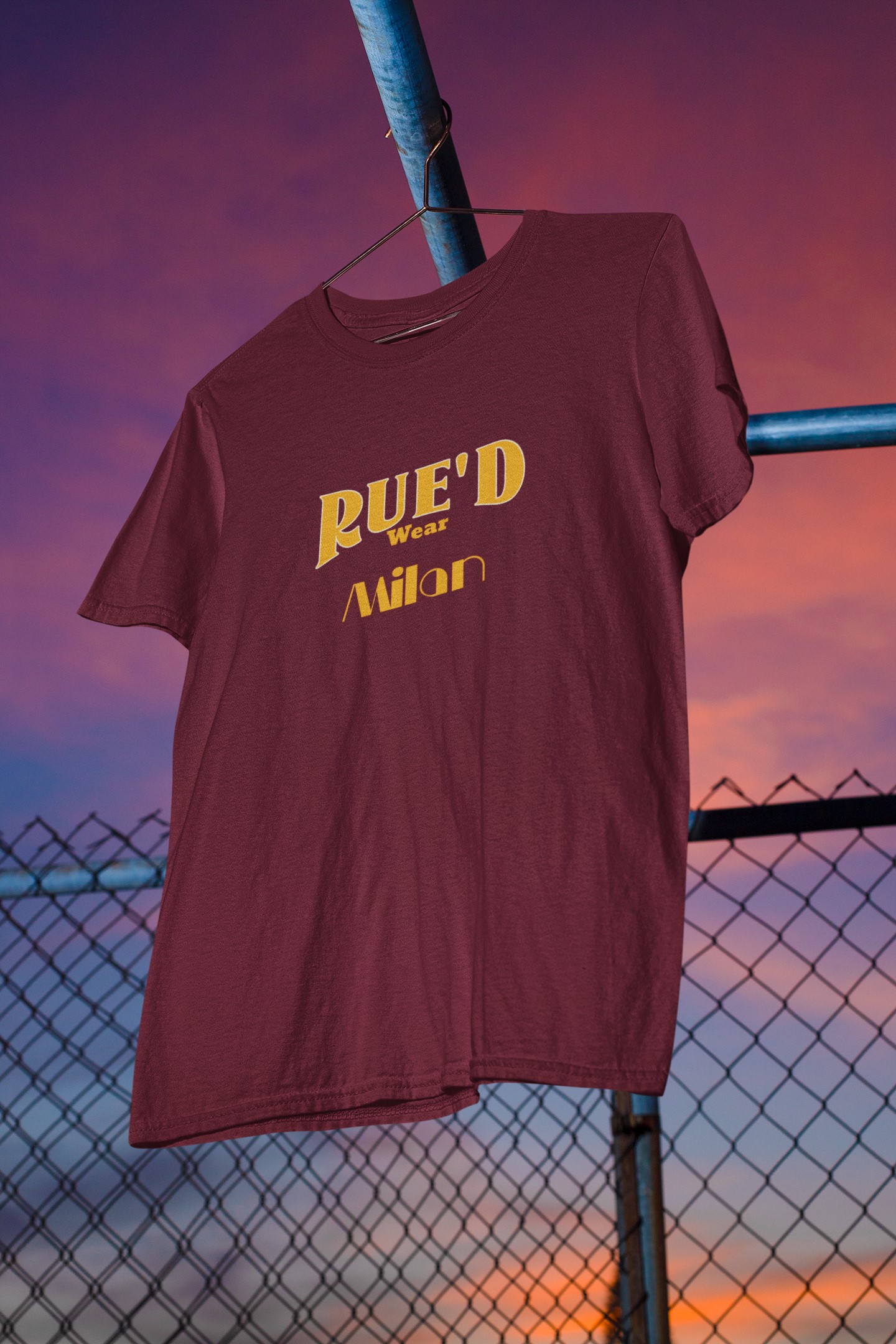  'Rue'd Wear' Milan T-Shirt. Unique streetwear. Original designs for original minds.  Rue is the French word for street and here we have created a range dedicated to the street. 