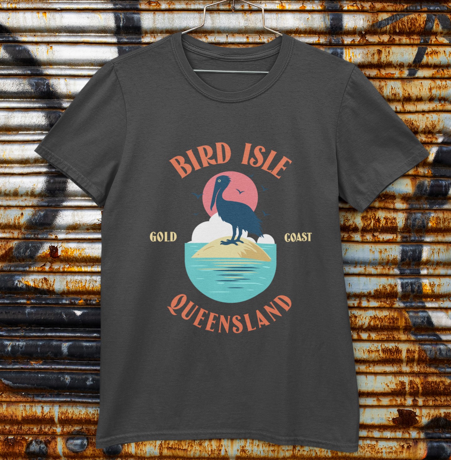 'Bird Isle Queensland' Holiday Vacation T-Shirt. Style at the Beach or at the Bar. Original designs for original minds.