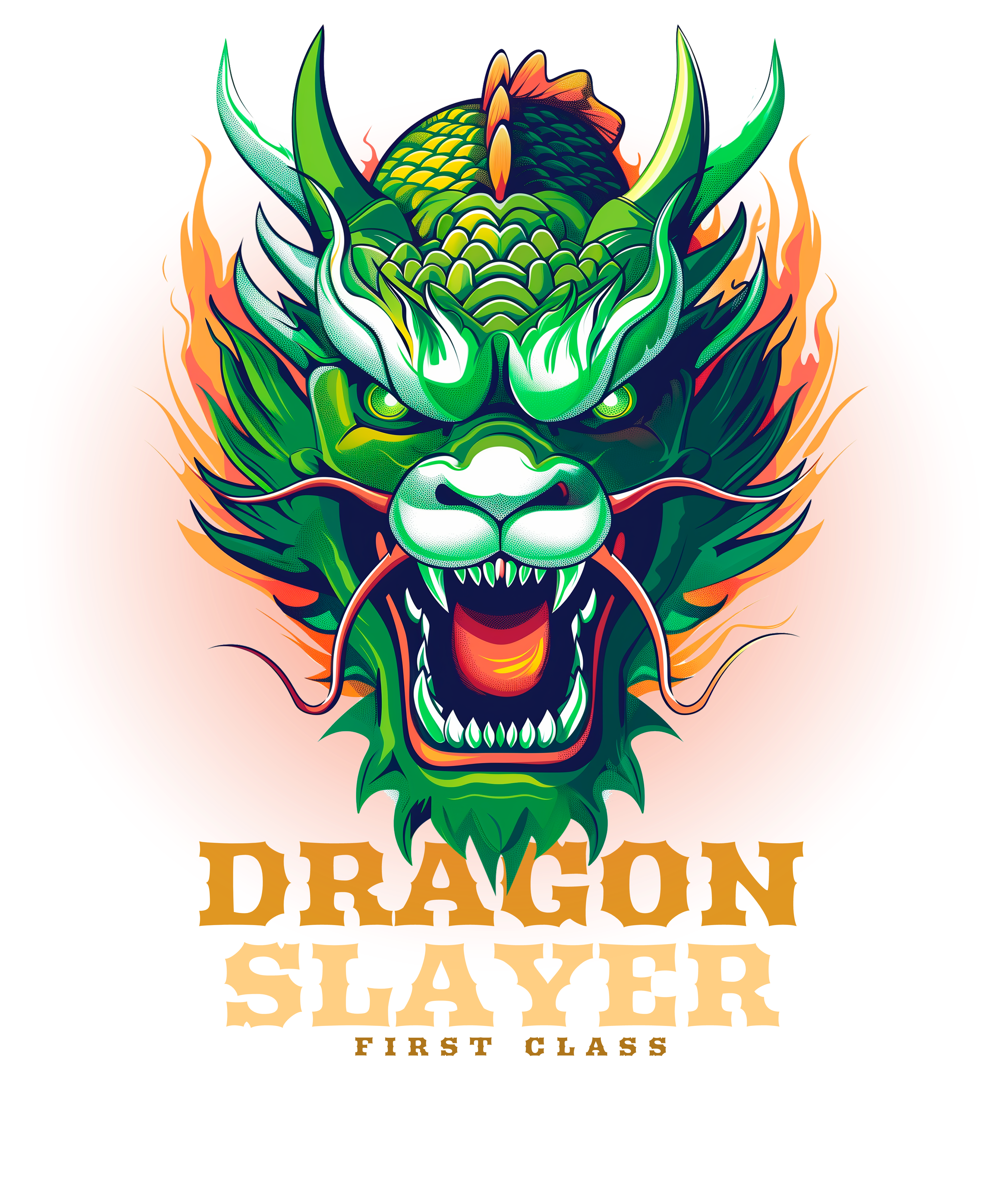 'Dragon Slayer First Class' T-Shirt. Cool dragon design for budding slayers everywhere. Original designs for original minds.