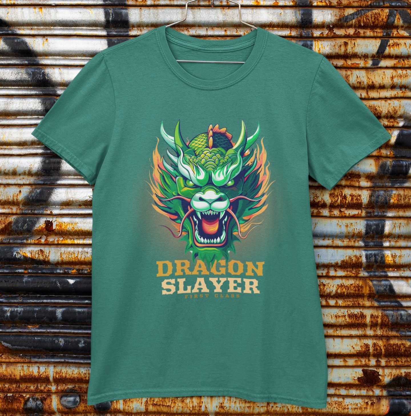'Dragon Slayer First Class' T-Shirt. Cool dragon design for budding slayers everywhere. Original designs for original minds.