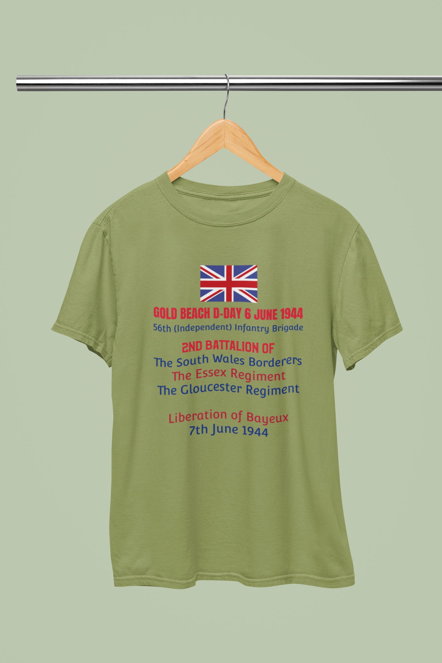 D-Day 56th (Independent) Infantry Brigade T-shirt. Commemorating and celebrating our proud military.