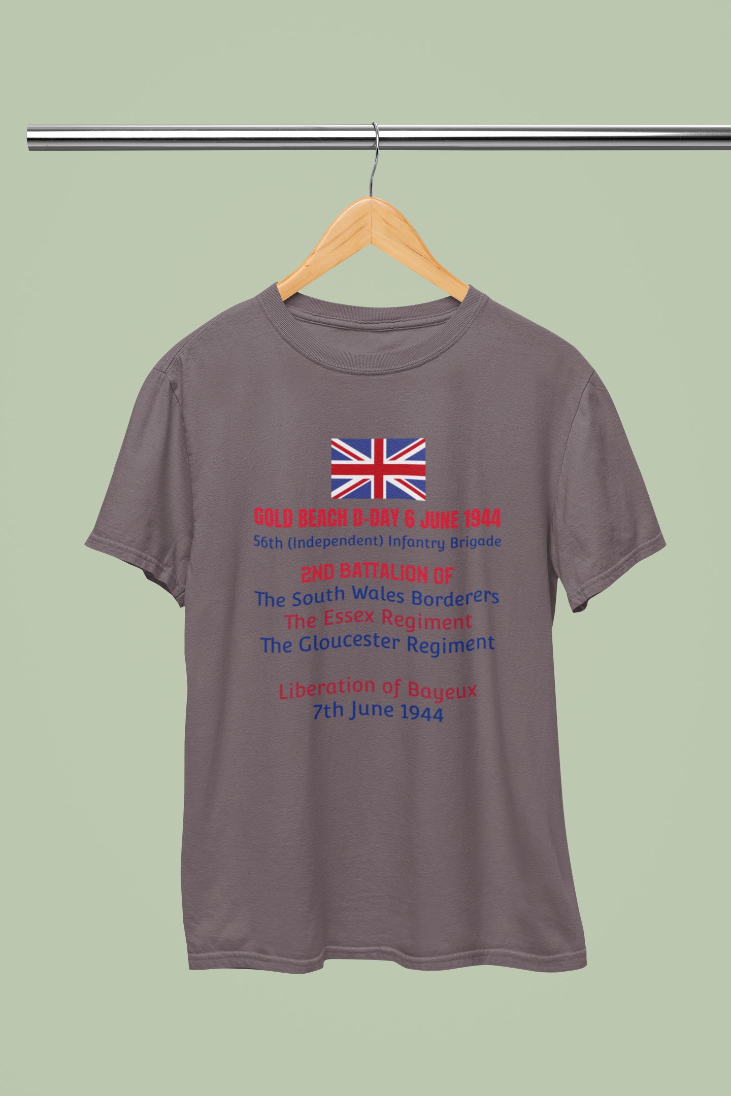 D-Day 56th (Independent) Infantry Brigade T-shirt. Commemorating and celebrating our proud military.