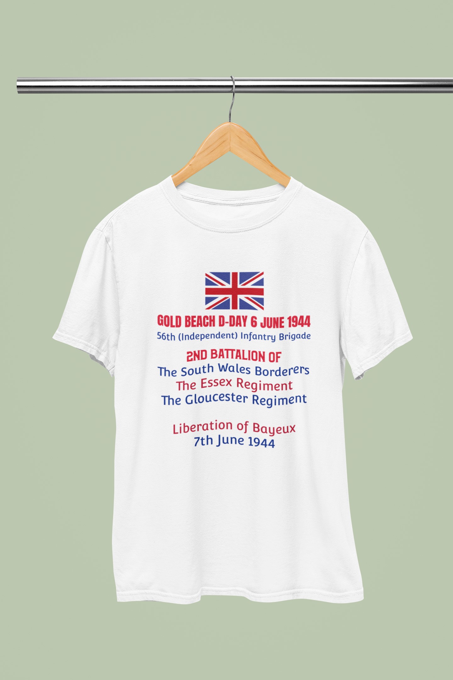 D-Day 56th (Independent) Infantry Brigade T-shirt. Commemorating and celebrating our proud military.