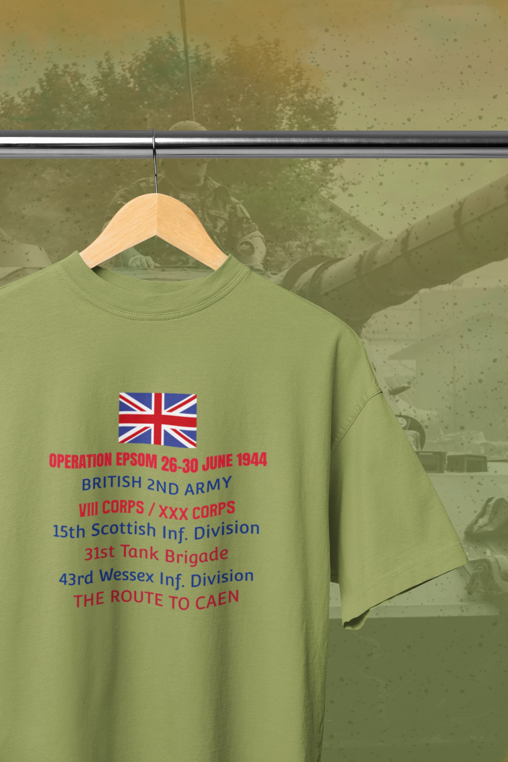 Operation Epsom 26th - 30th June 1944 (The route to Caen) T-Shirt. WW2 Post D-Day battles