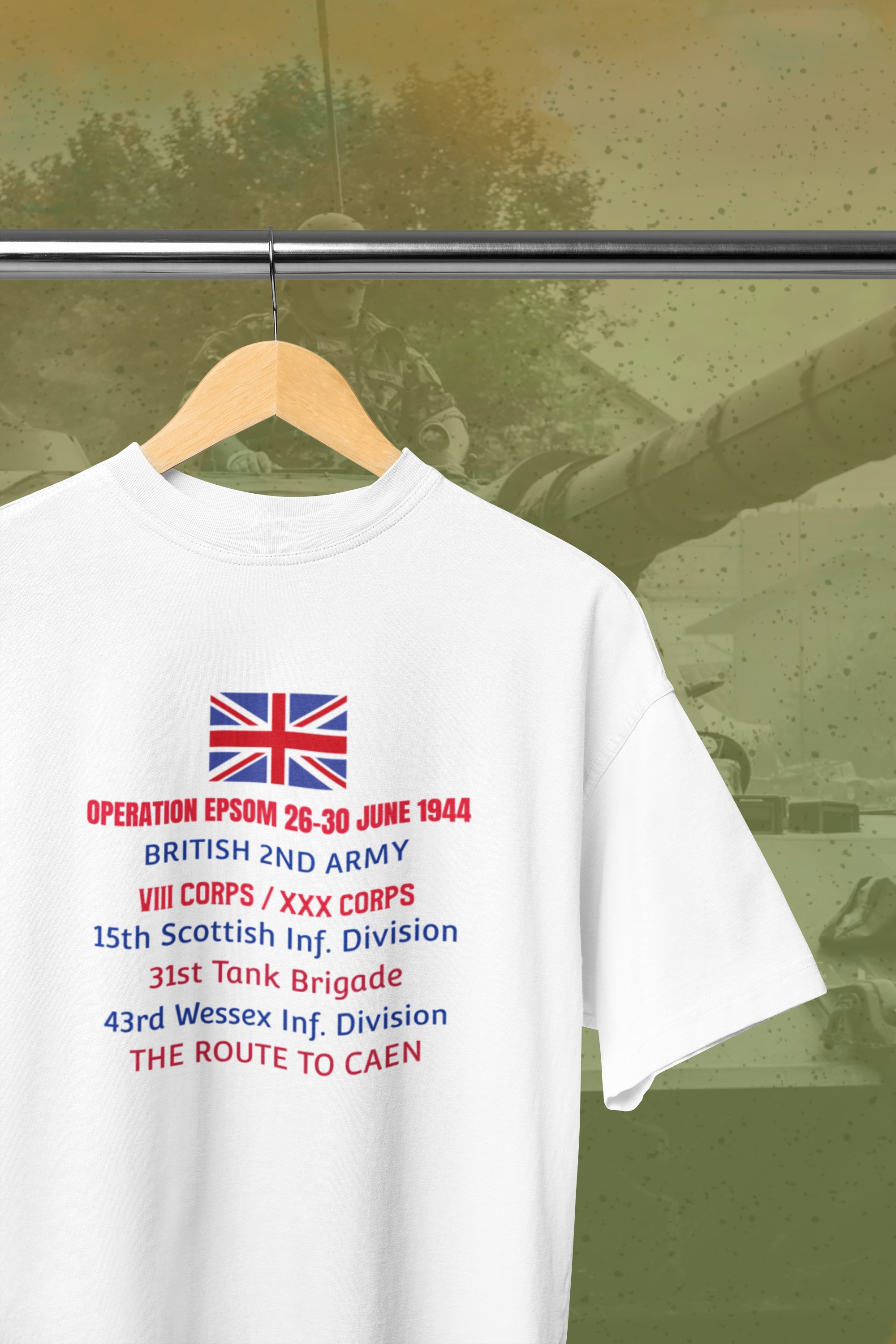 Operation Epsom 26th - 30th June 1944 (The route to Caen) T-Shirt. WW2 Post D-Day battles